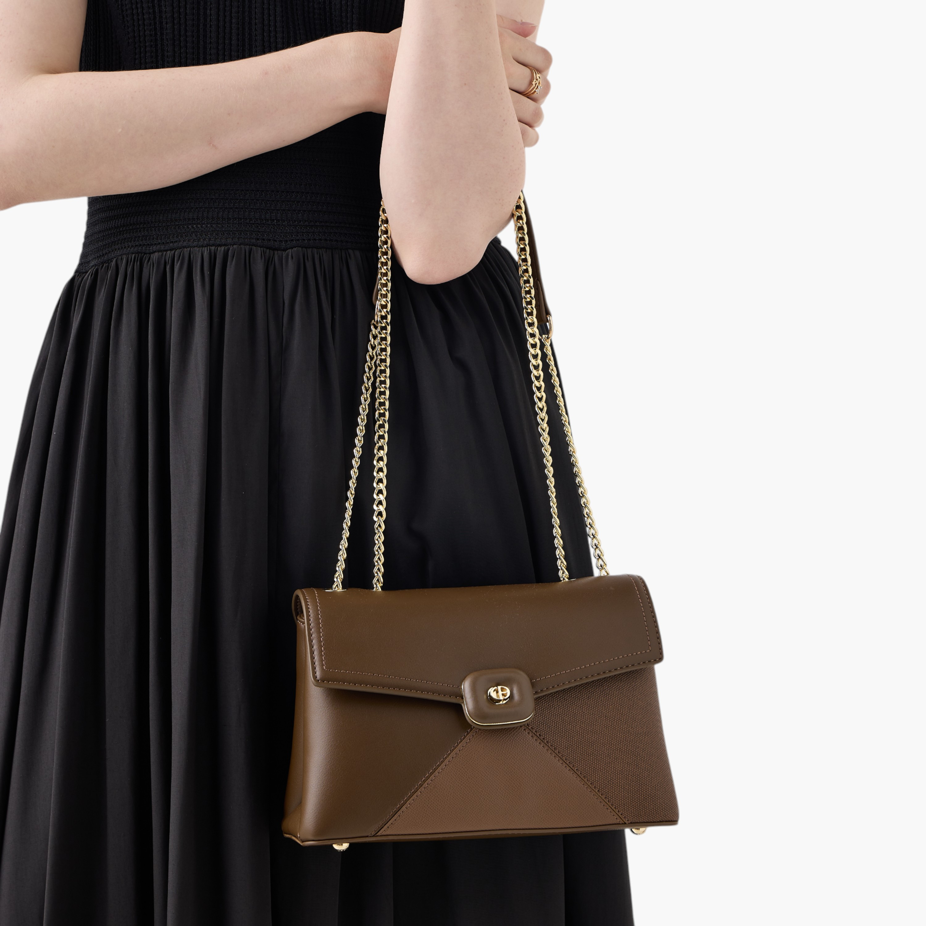 شنطة كروس بودي سادة بحزام سلسلة ومحفظة بسحاب إغلاق دائري من مارينا جالانتي-women-bagsandwallets-handbags-image-10