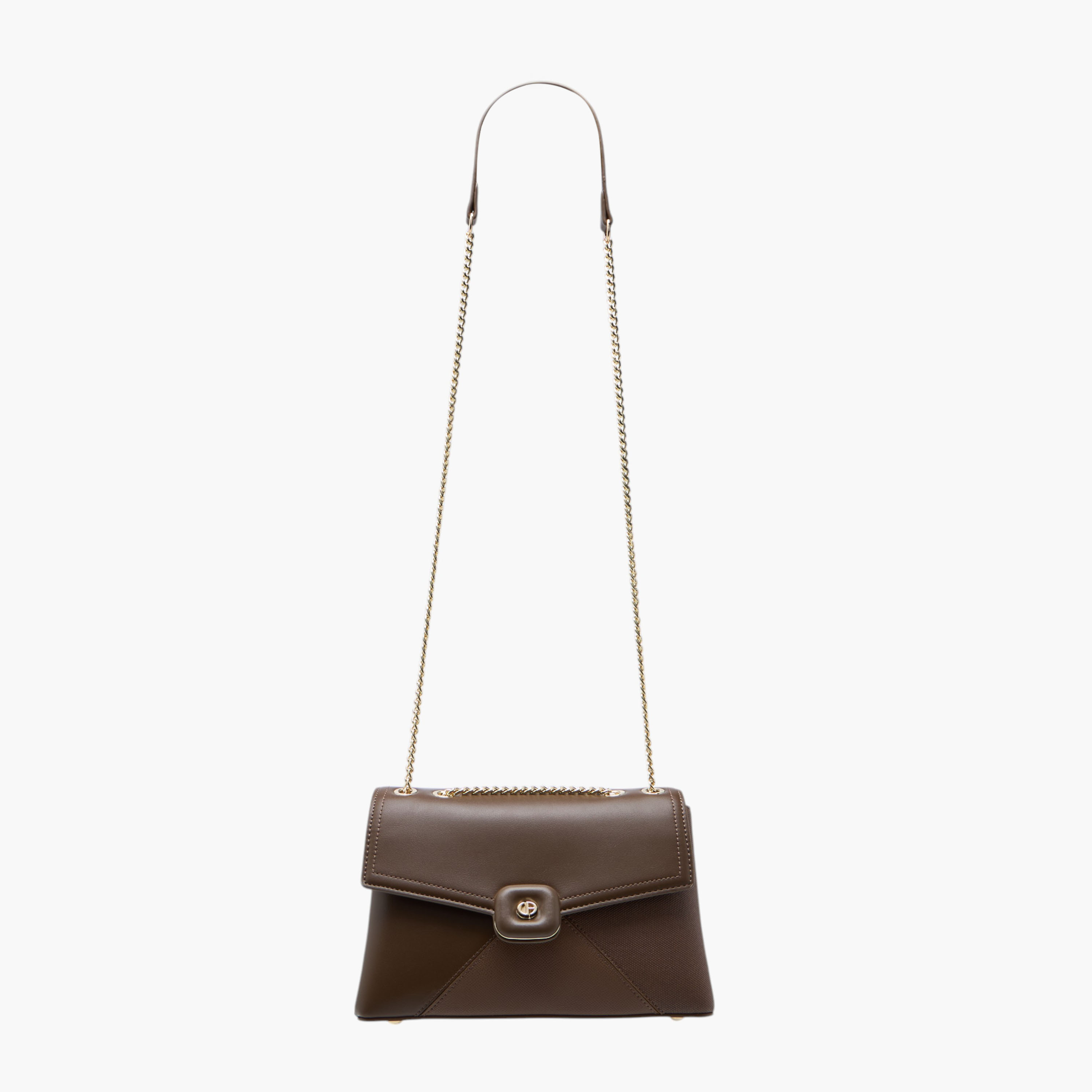 Marina Galanti Solid Crossbody Bag with Chain Strap and Zip Around Wallet-women-bagsandwallets-handbags-image-3
