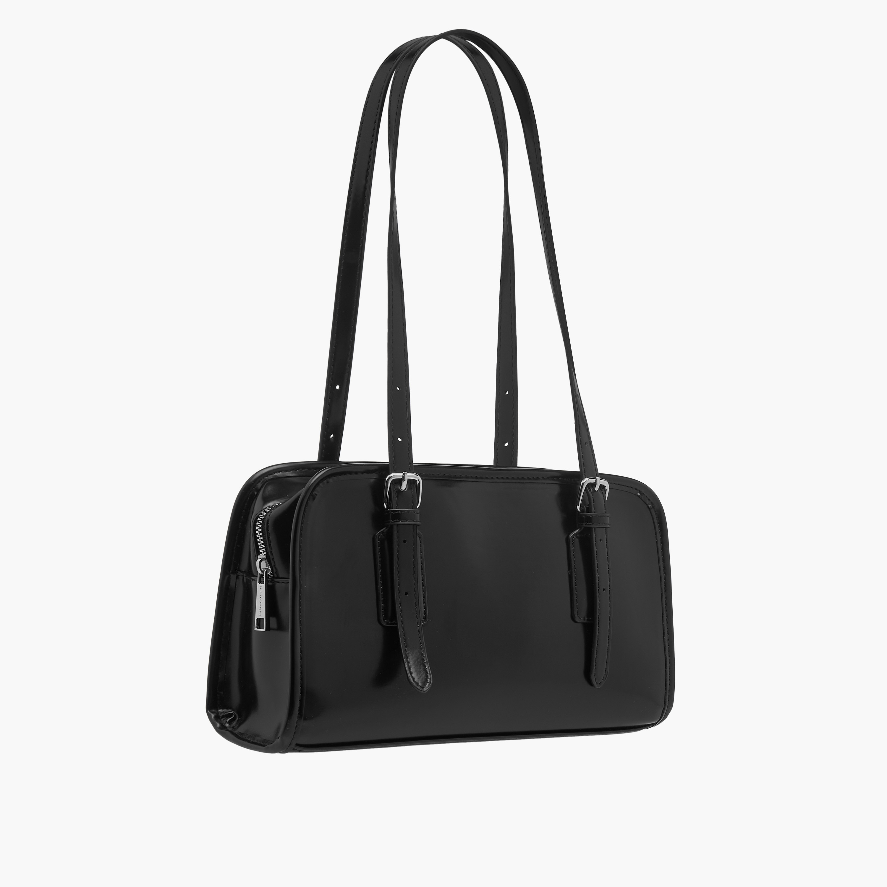 Marina Galanti Solid Tote Bag with Double Handle and Buckle Detail-women-bagsandwallets-handbags-image-4