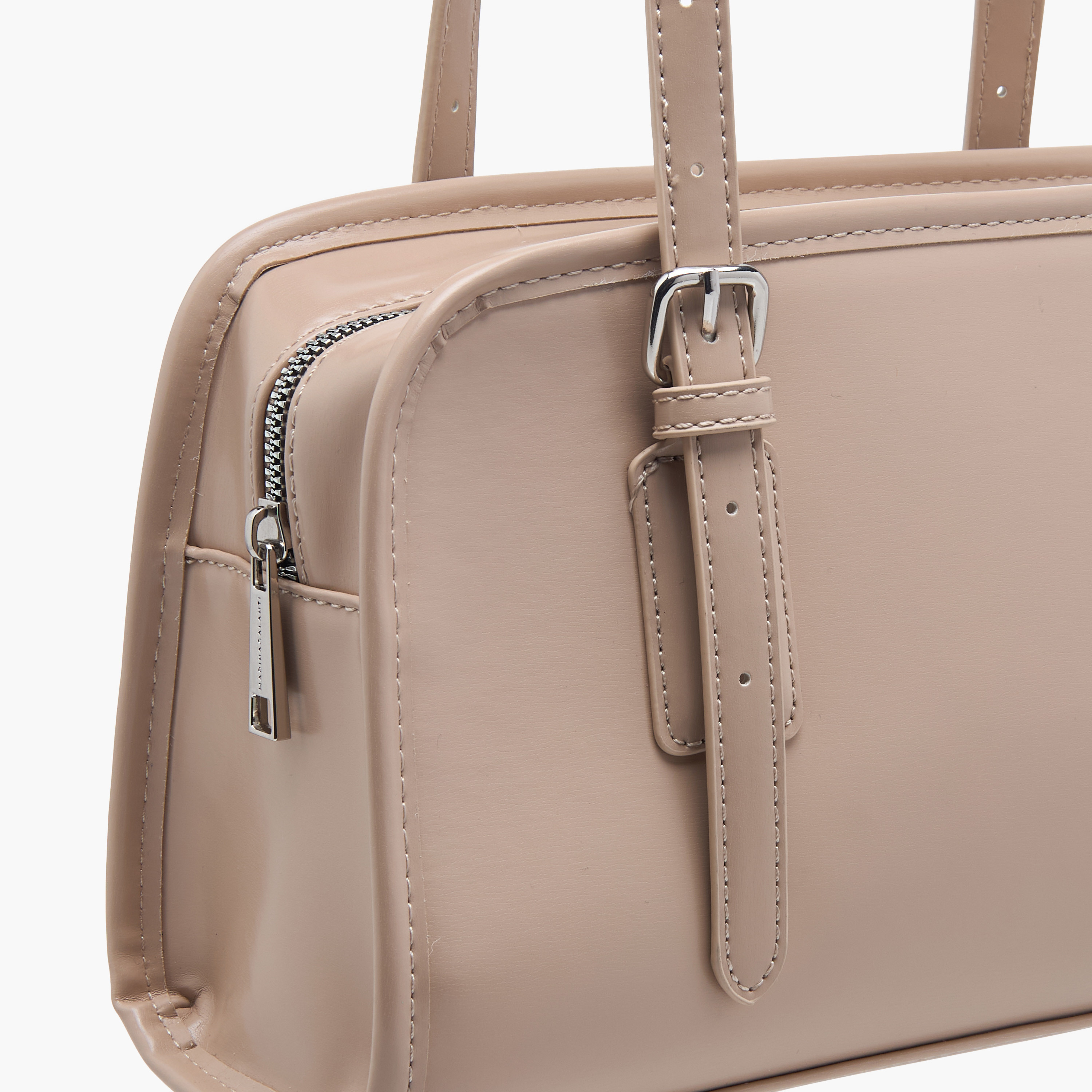 Marina Galanti Solid Tote Bag with Double Handle and Buckle Detail-women-bagsandwallets-handbags-image-6