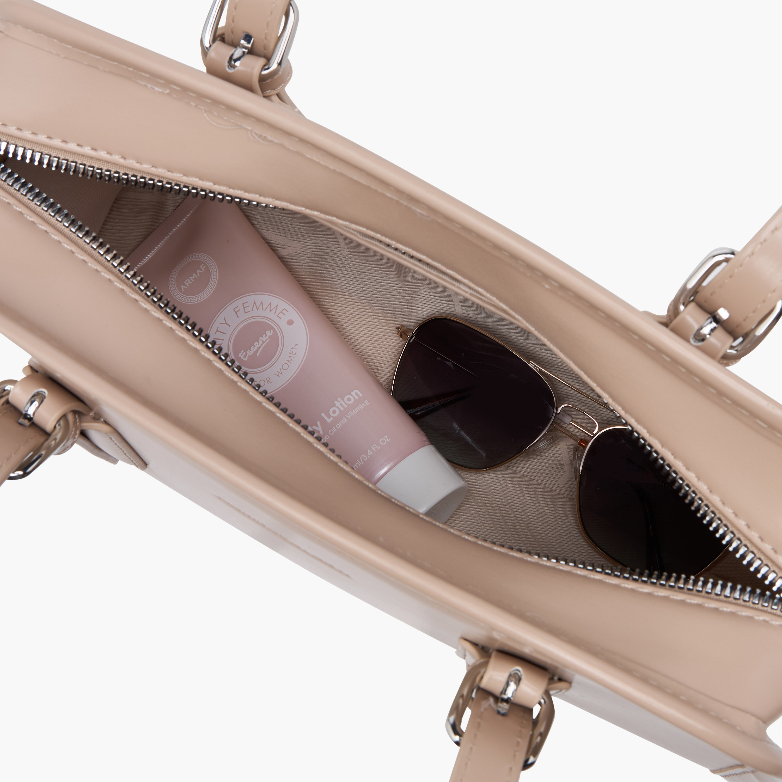 Marina Galanti Solid Tote Bag with Double Handle and Buckle Detail-women-bagsandwallets-handbags-image-8