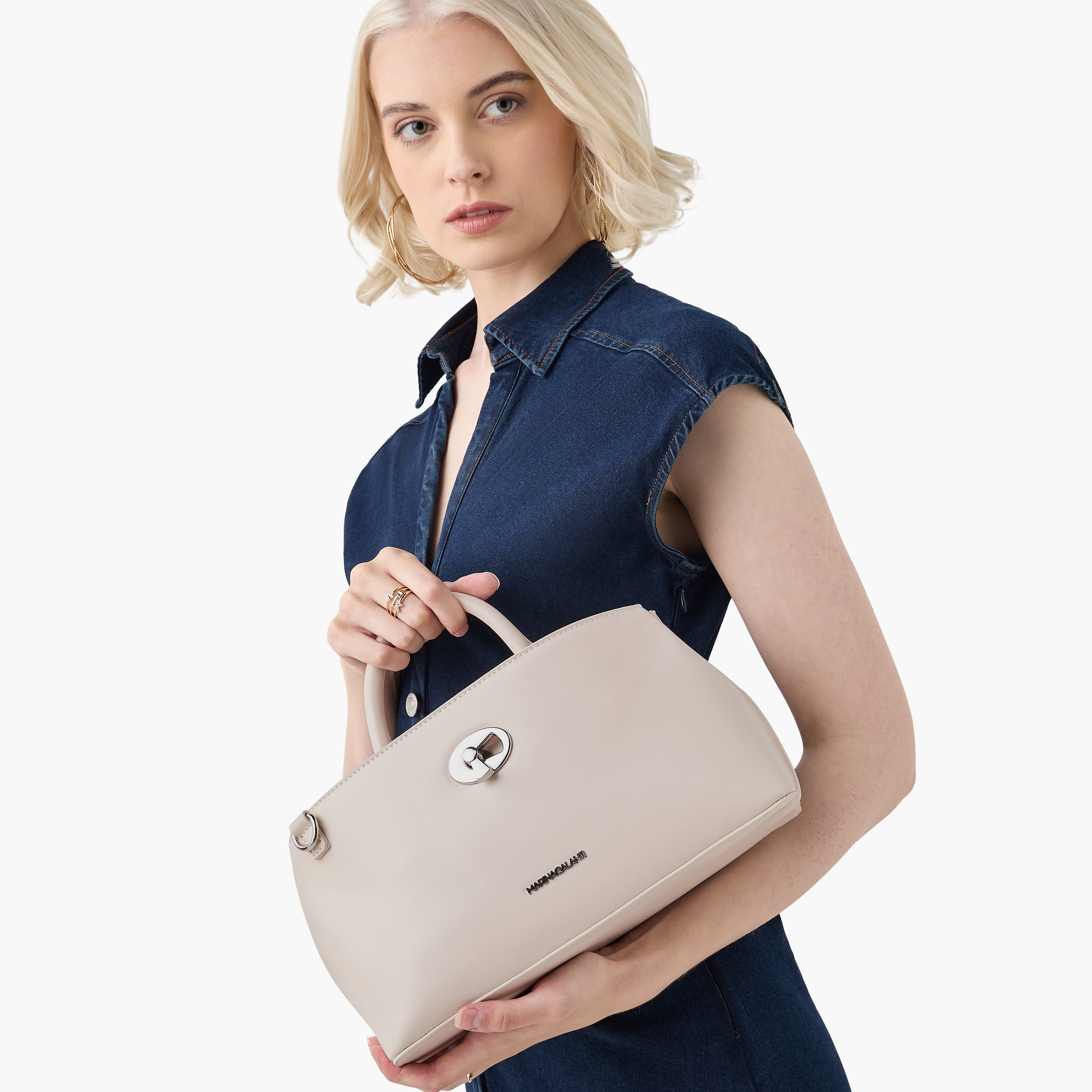 شنطة كتف سادة بمقبض وقفل إغلاق من مارينا جالانتي-women-bagsandwallets-handbags-image-2