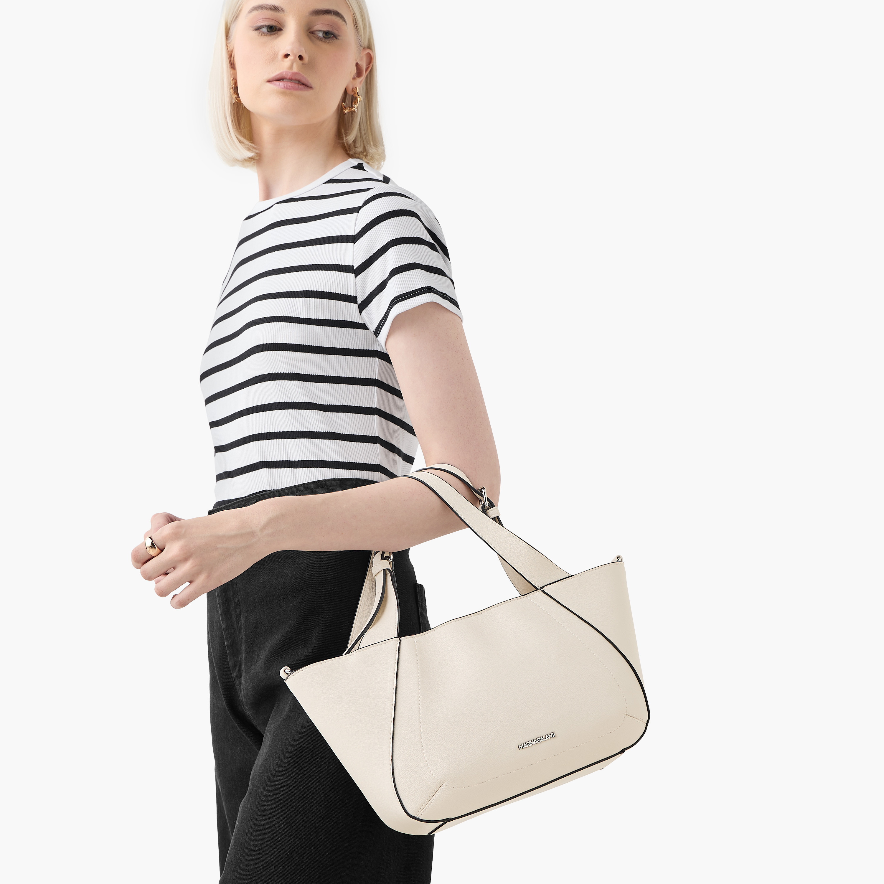 شنطة توتي سادة بحزام قابل للفصل وسحاب إغلاق من مارينا جالانتي-women-bagsandwallets-handbags-image-2