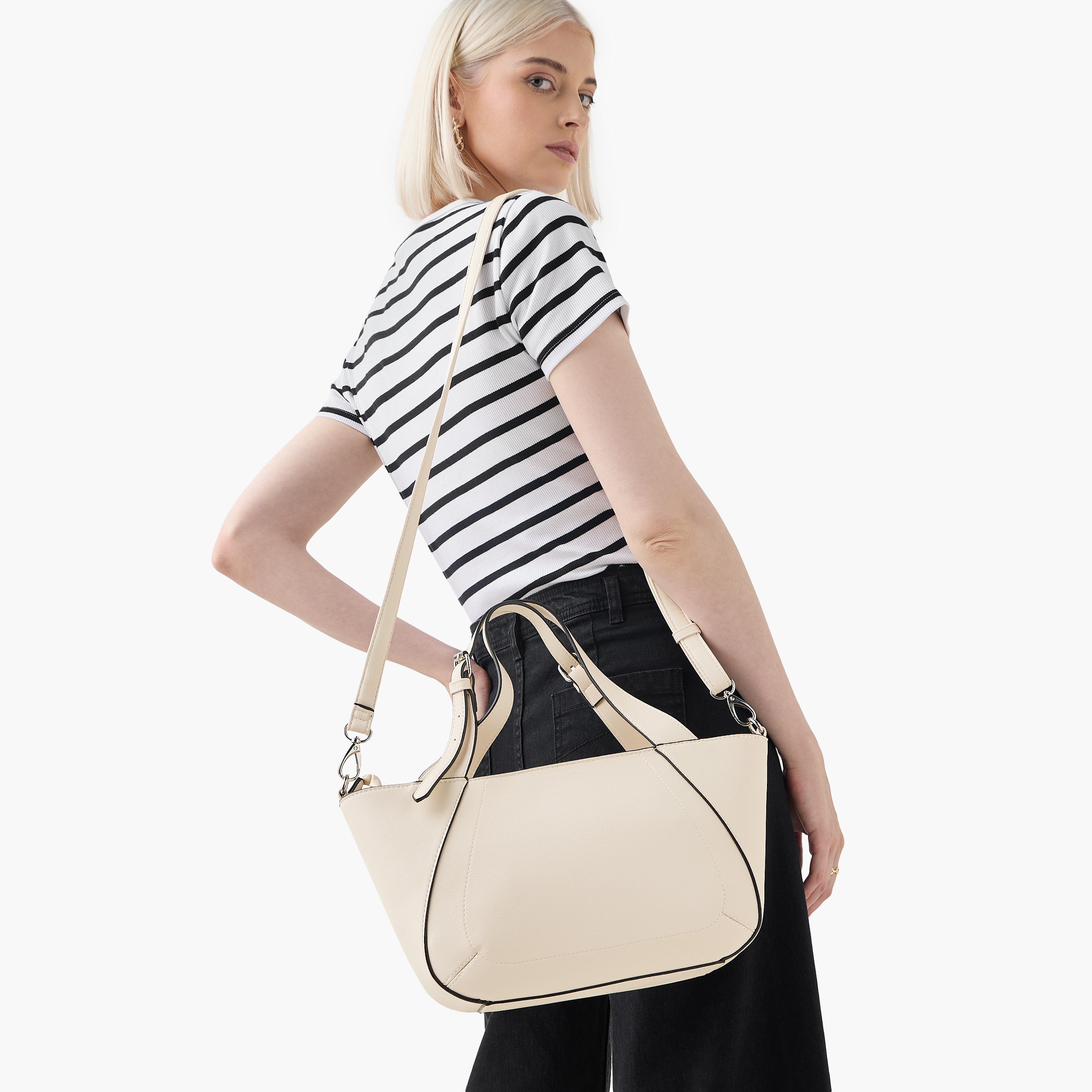 شنطة توتي سادة بحزام قابل للفصل وسحاب إغلاق من مارينا جالانتي-women-bagsandwallets-handbags-image-8