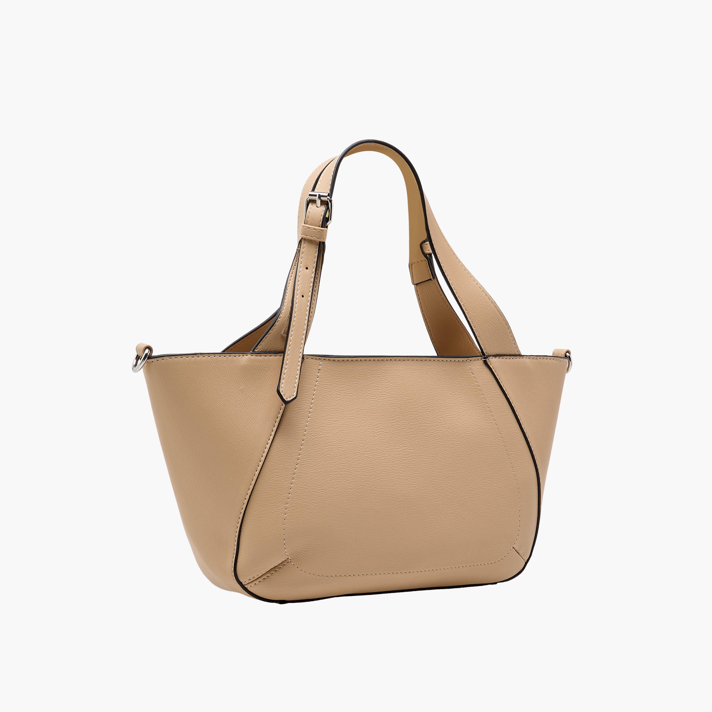 Marina Galanti Solid Tote Bag with Detachable Strap and Zip Closure-women-bagsandwallets-handbags-image-4