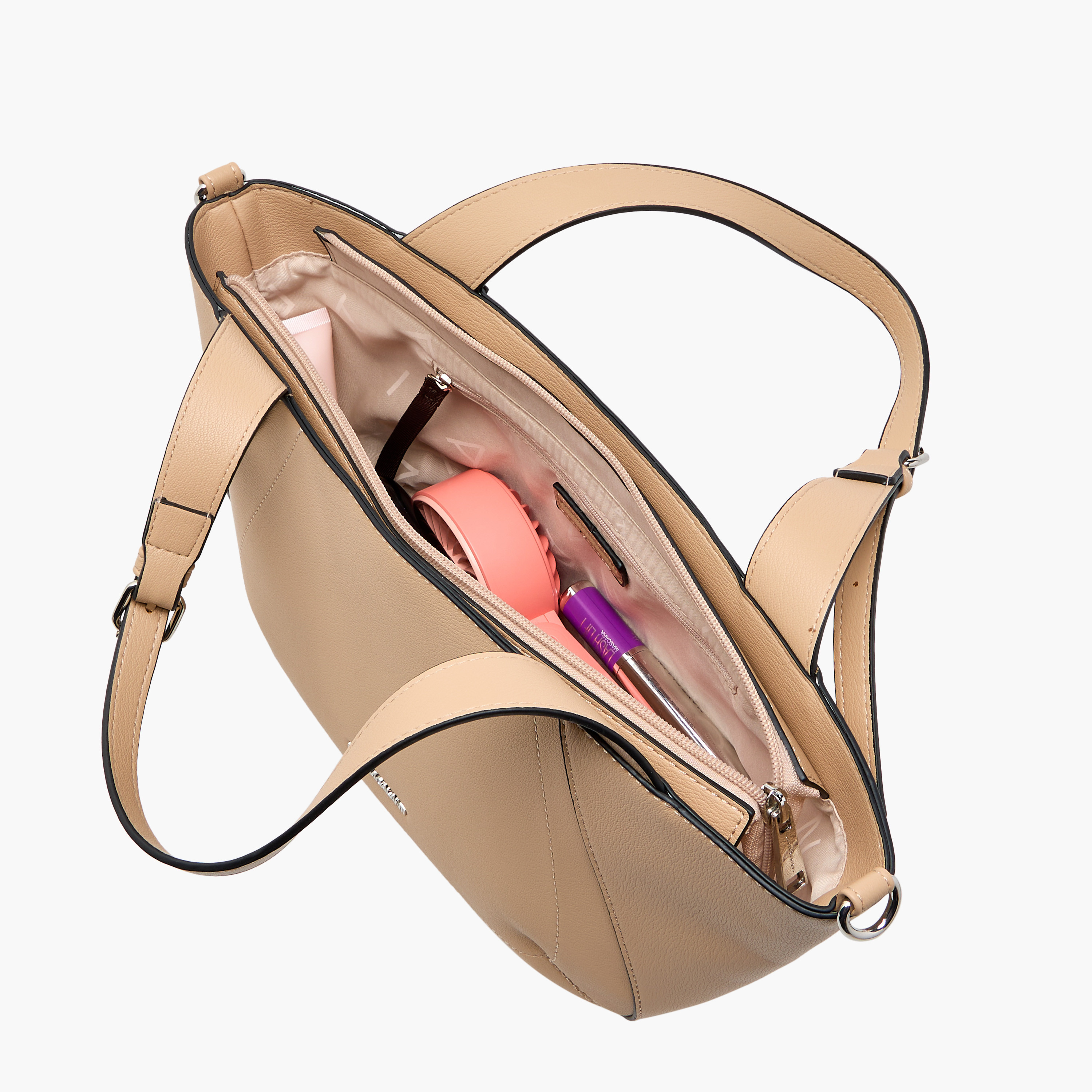 Marina Galanti Solid Tote Bag with Detachable Strap and Zip Closure-women-bagsandwallets-handbags-image-9