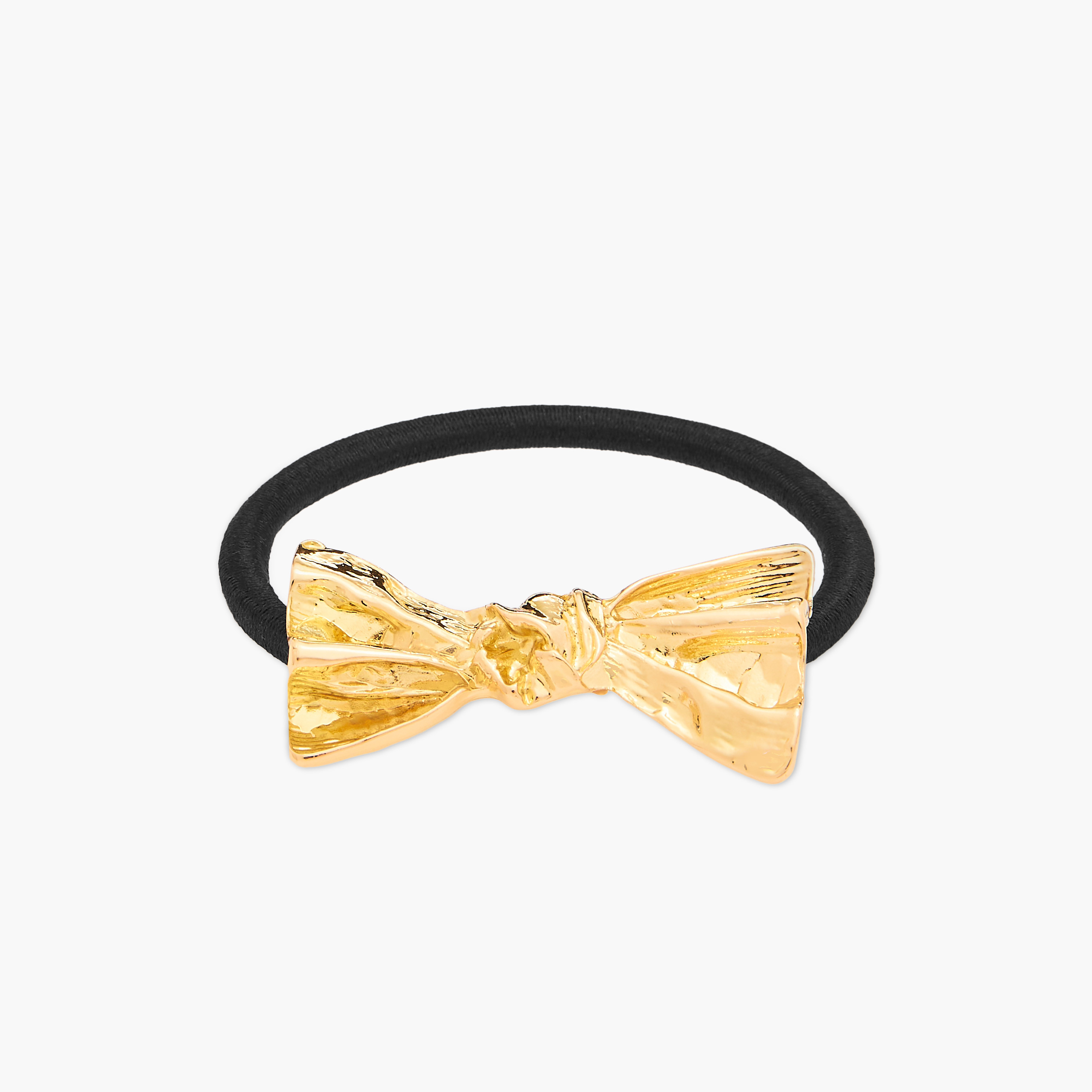 Textured Bow Metallic Accent Hair Tie-women-hairaccessories-scrunchies-image-1