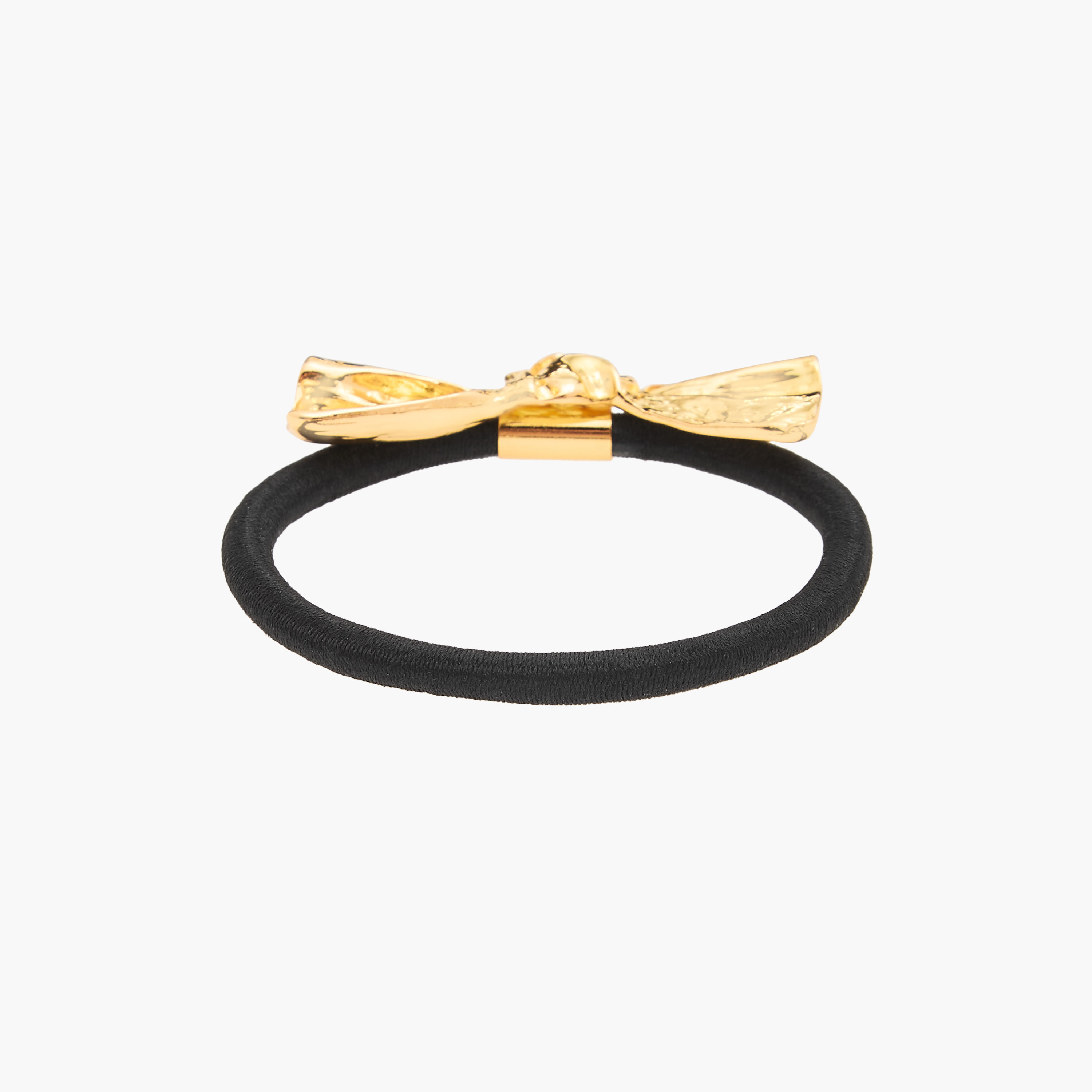 Textured Bow Metallic Accent Hair Tie-women-hairaccessories-scrunchies-image-3