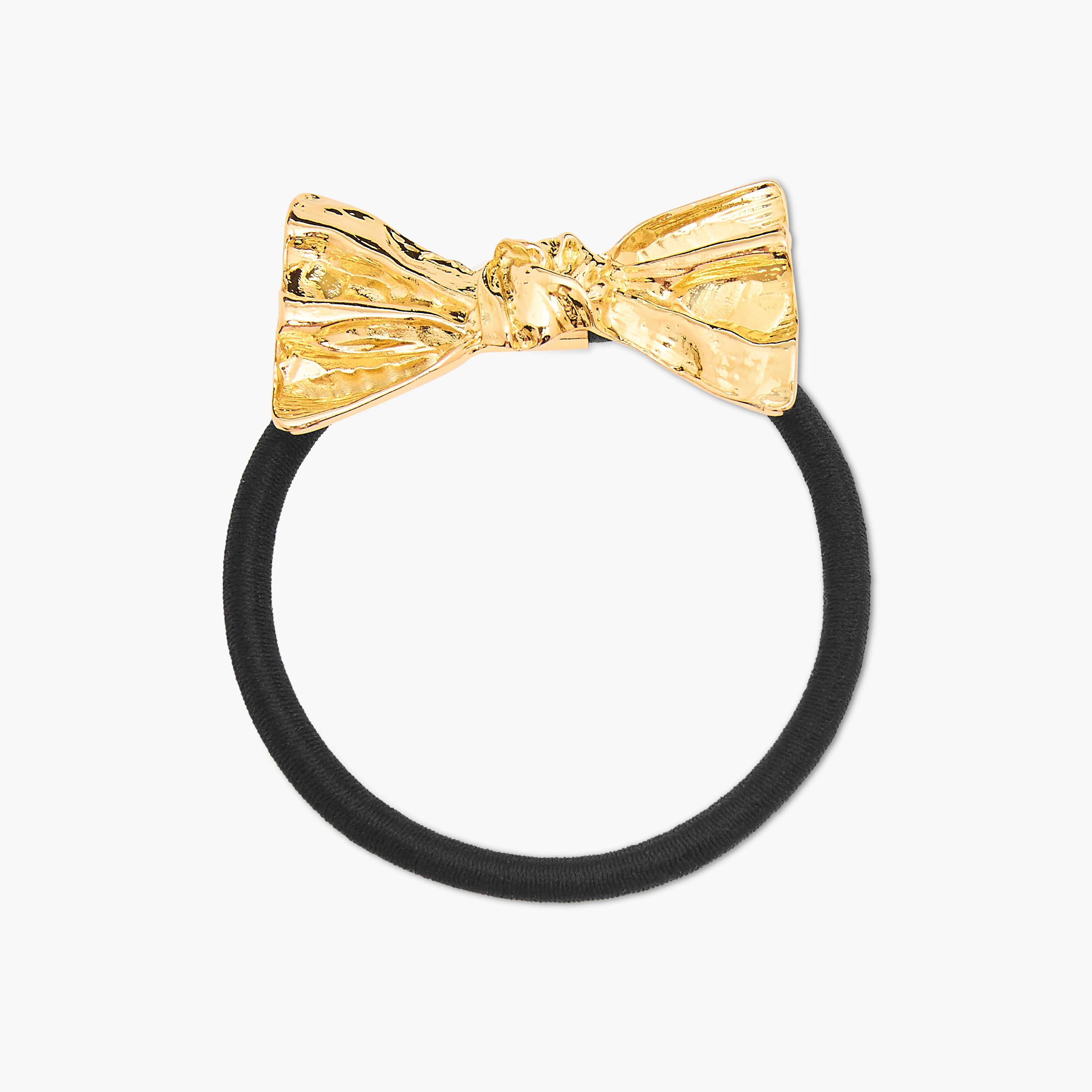 Textured Bow Metallic Accent Hair Tie-women-hairaccessories-scrunchies-image-4