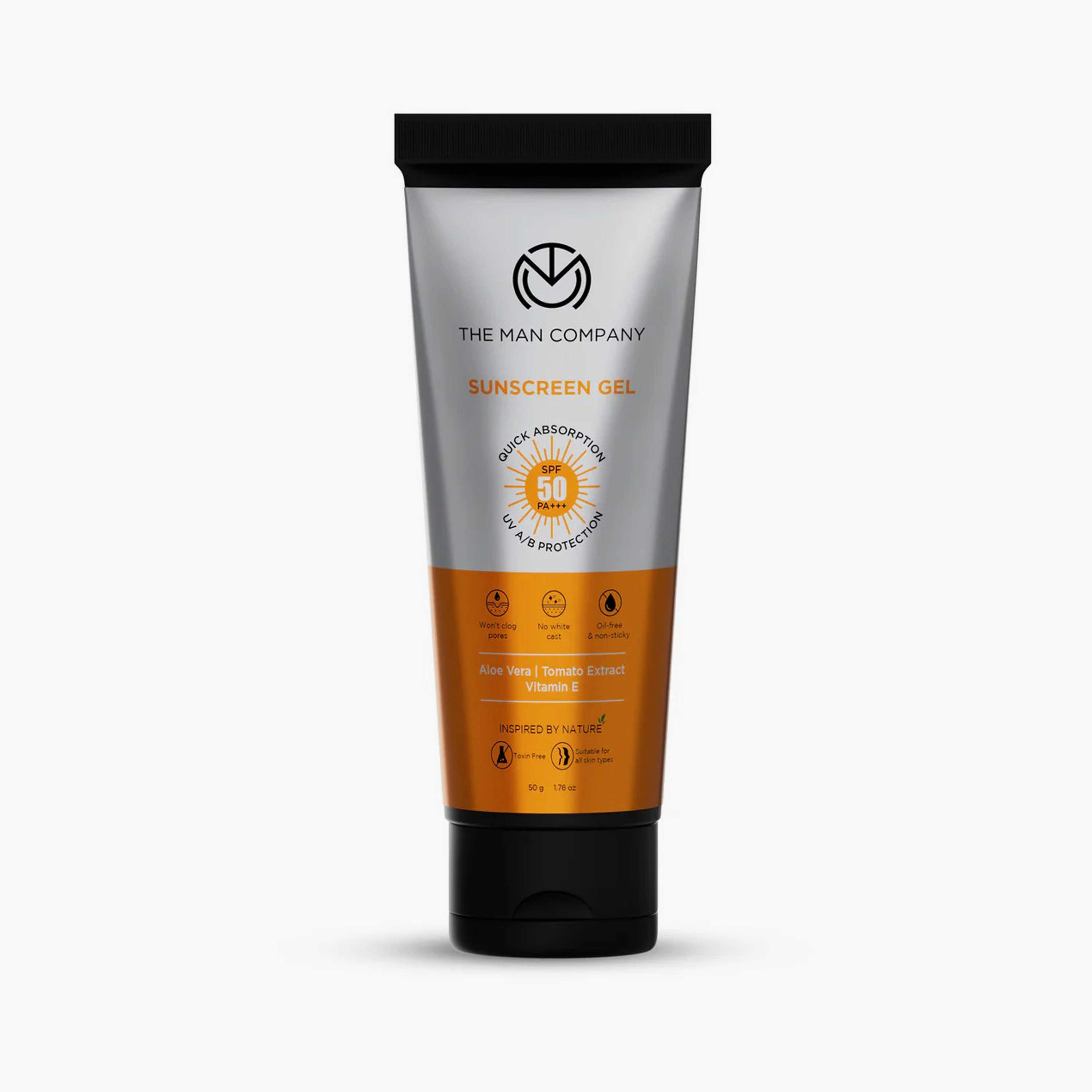 The Man Company Oil-Free Sunscreen Gel SPF 50 for Men, 50gm, Aloe Vera & Vitamin E-beautyandpersonalcare-mens-skincare-image-1