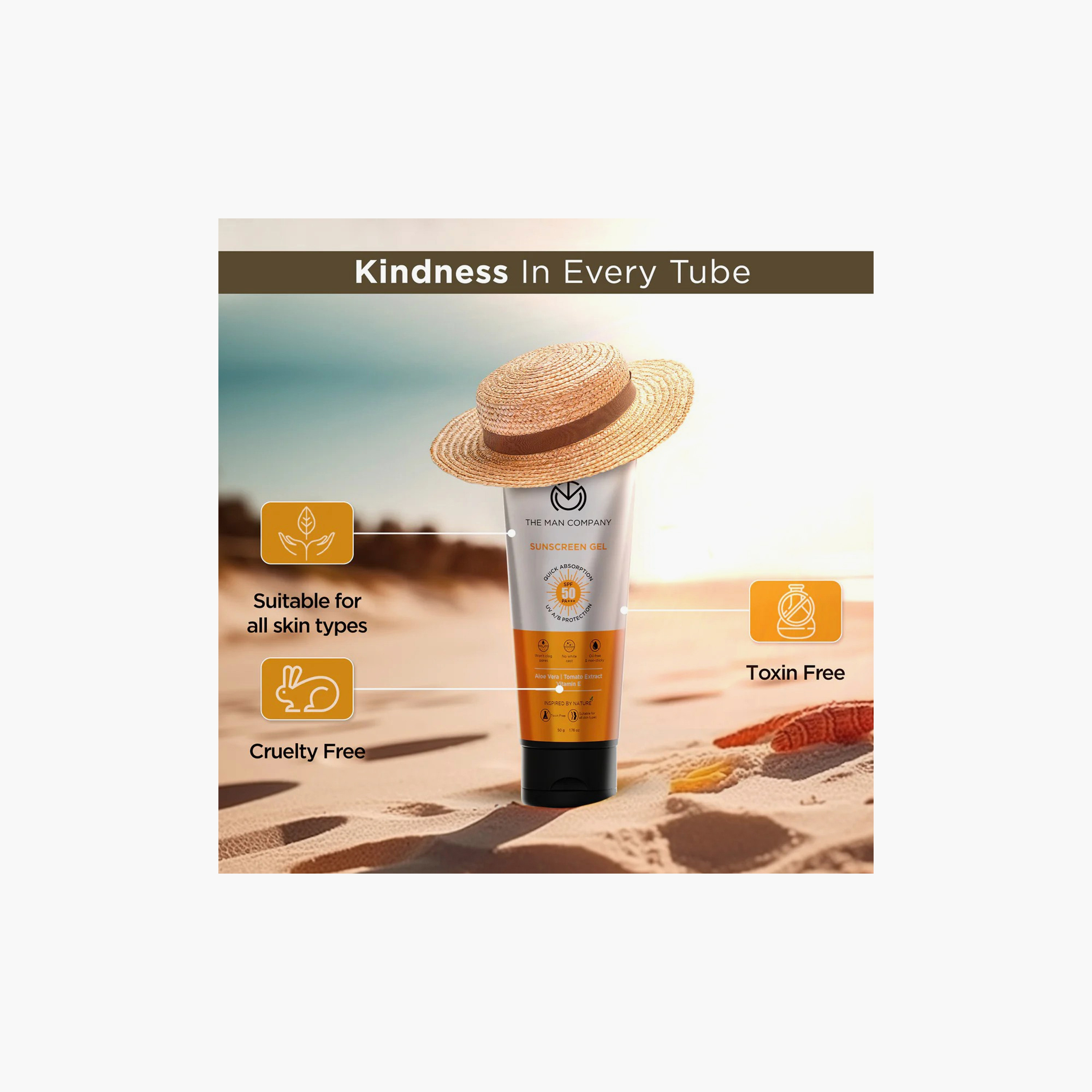 The Man Company Oil-Free Sunscreen Gel SPF 50 for Men, 50gm, Aloe Vera & Vitamin E-beautyandpersonalcare-mens-skincare-image-4