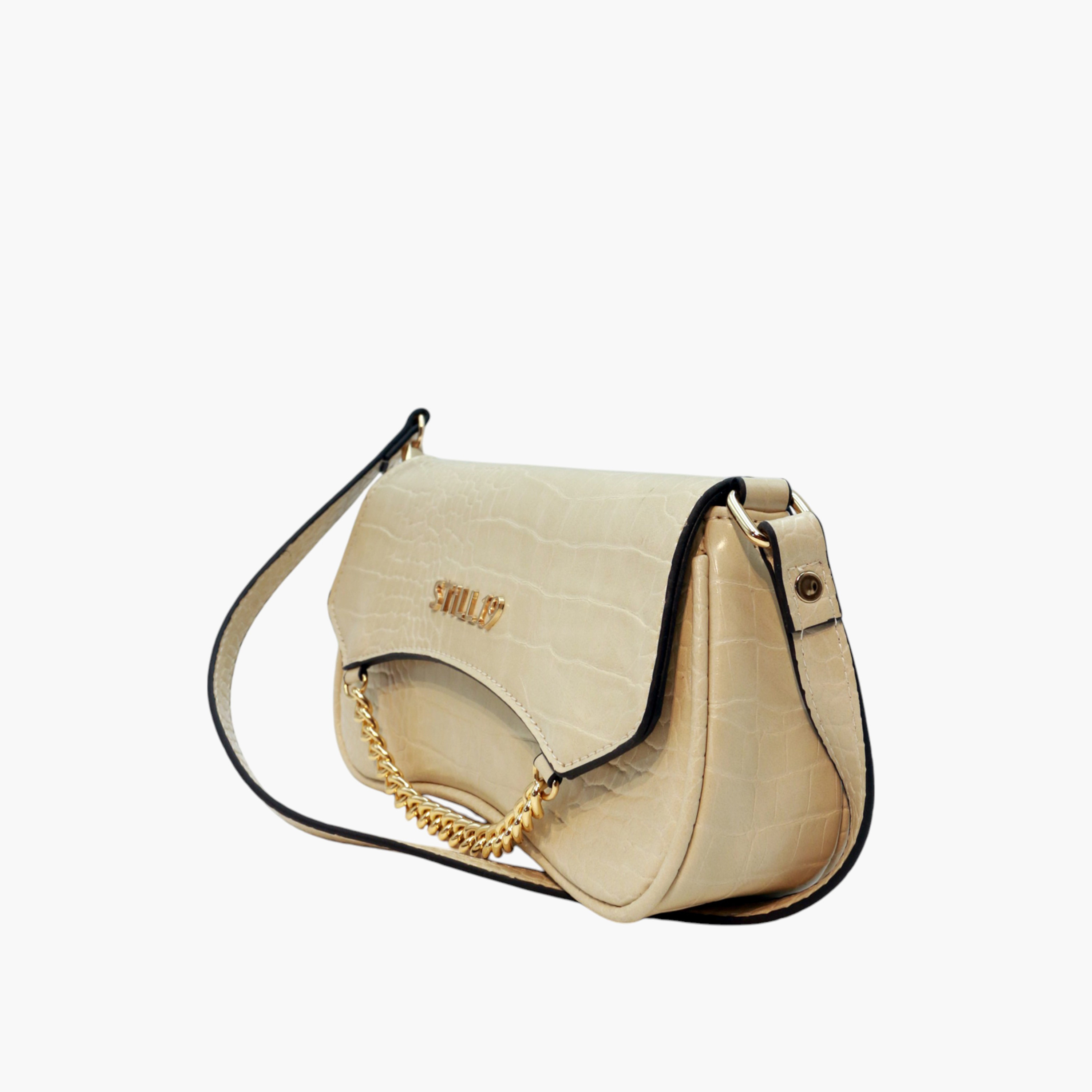 Still 19 Textured Shoulder Bag with Flap Closure and Metallic Accent-women-bagsandwallets-handbags-image-2
