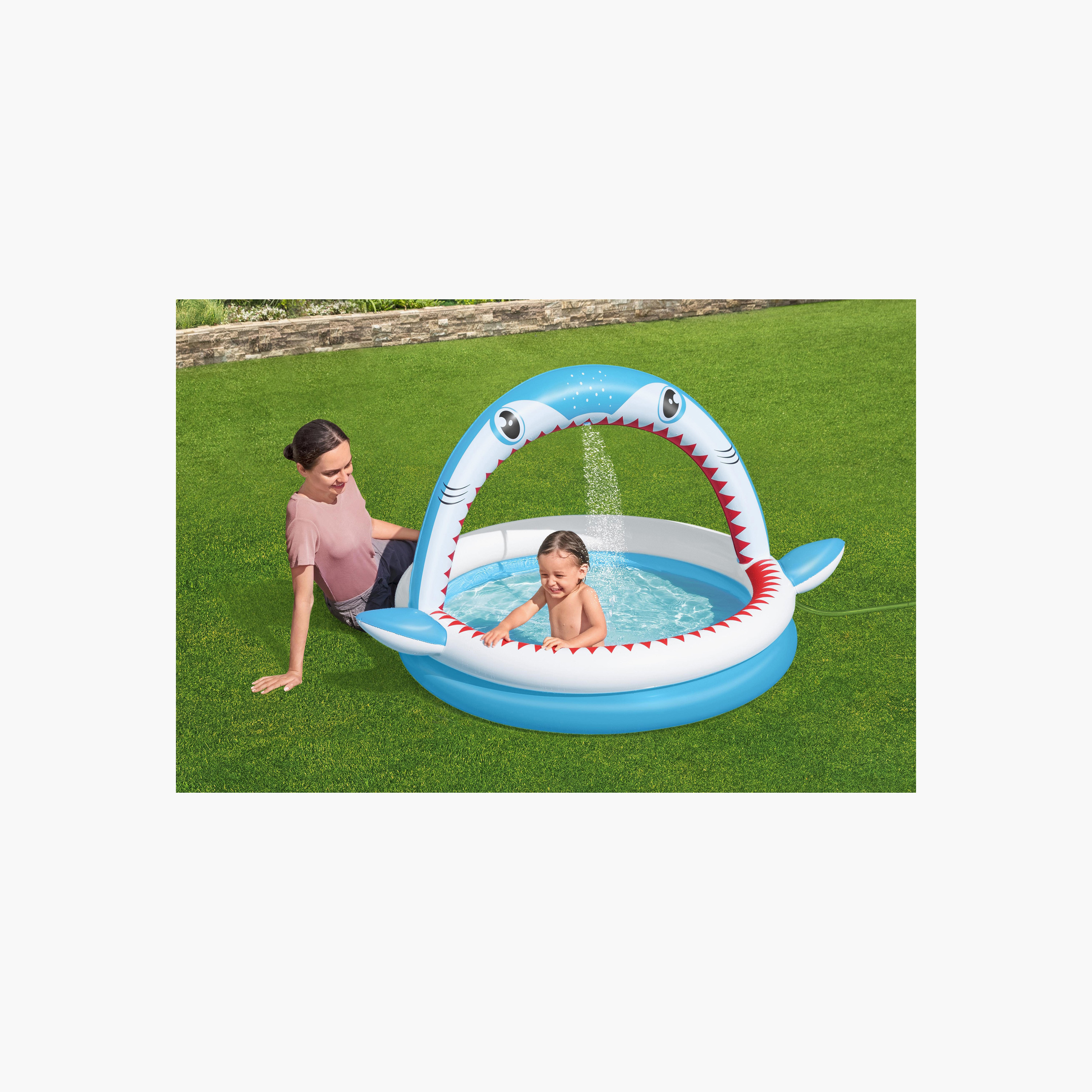 Bestway Sharktastic Sprinkler Inflatable Swimming Pool - 163x127x92-toys-outdoor-poolandbeach-pools-image-6
