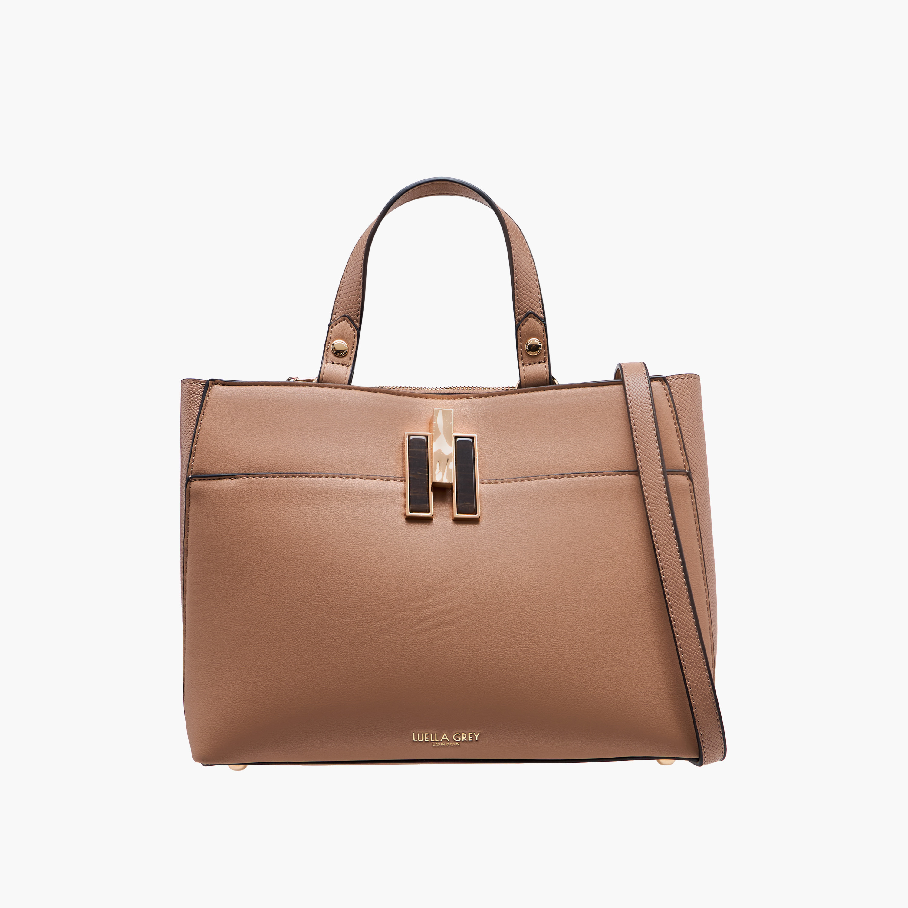 LUELLA GREY Textured Tote Bag with Button Closure and Detachable Strap-women-bagsandwallets-handbags-image-1