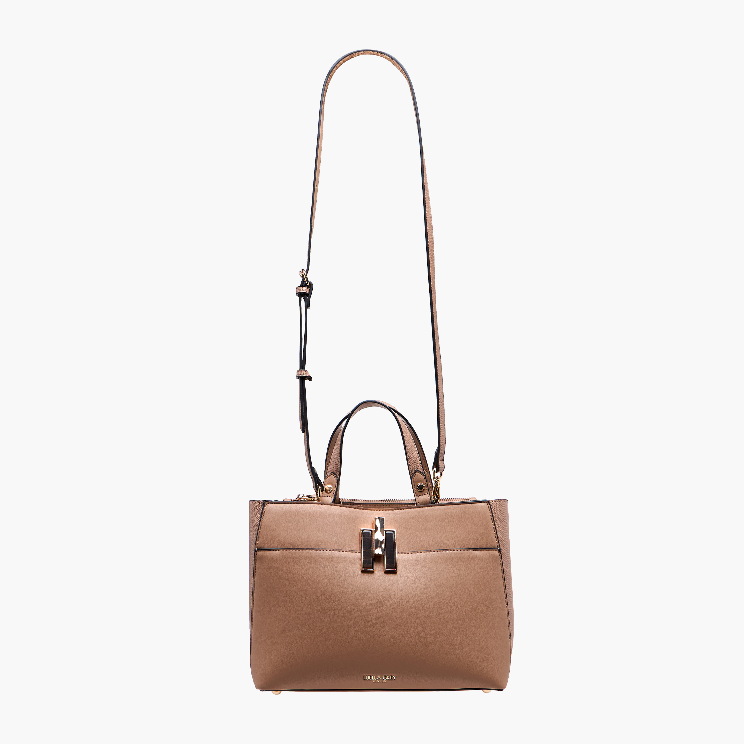 LUELLA GREY Textured Tote Bag with Button Closure and Detachable Strap-women-bagsandwallets-handbags-image-3