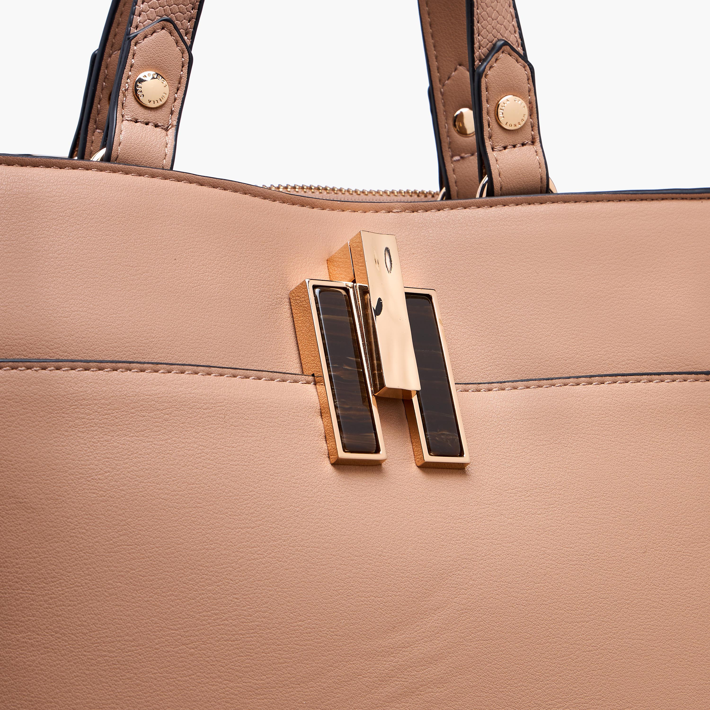 LUELLA GREY Textured Tote Bag with Button Closure and Detachable Strap-women-bagsandwallets-handbags-image-5