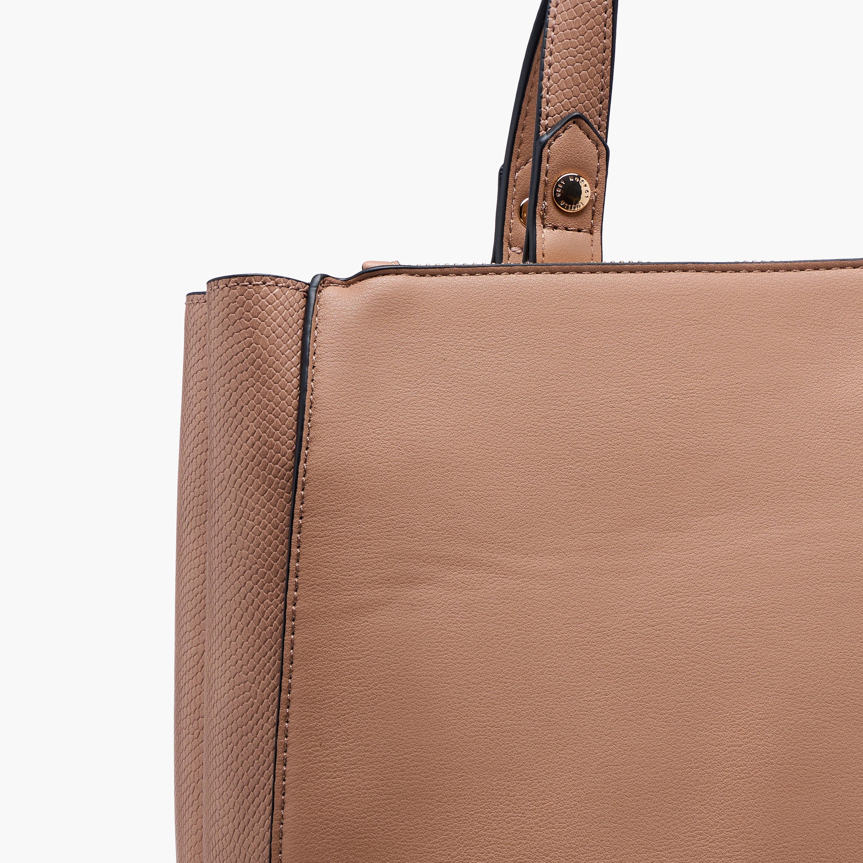 LUELLA GREY Textured Tote Bag with Button Closure and Detachable Strap-women-bagsandwallets-handbags-image-6