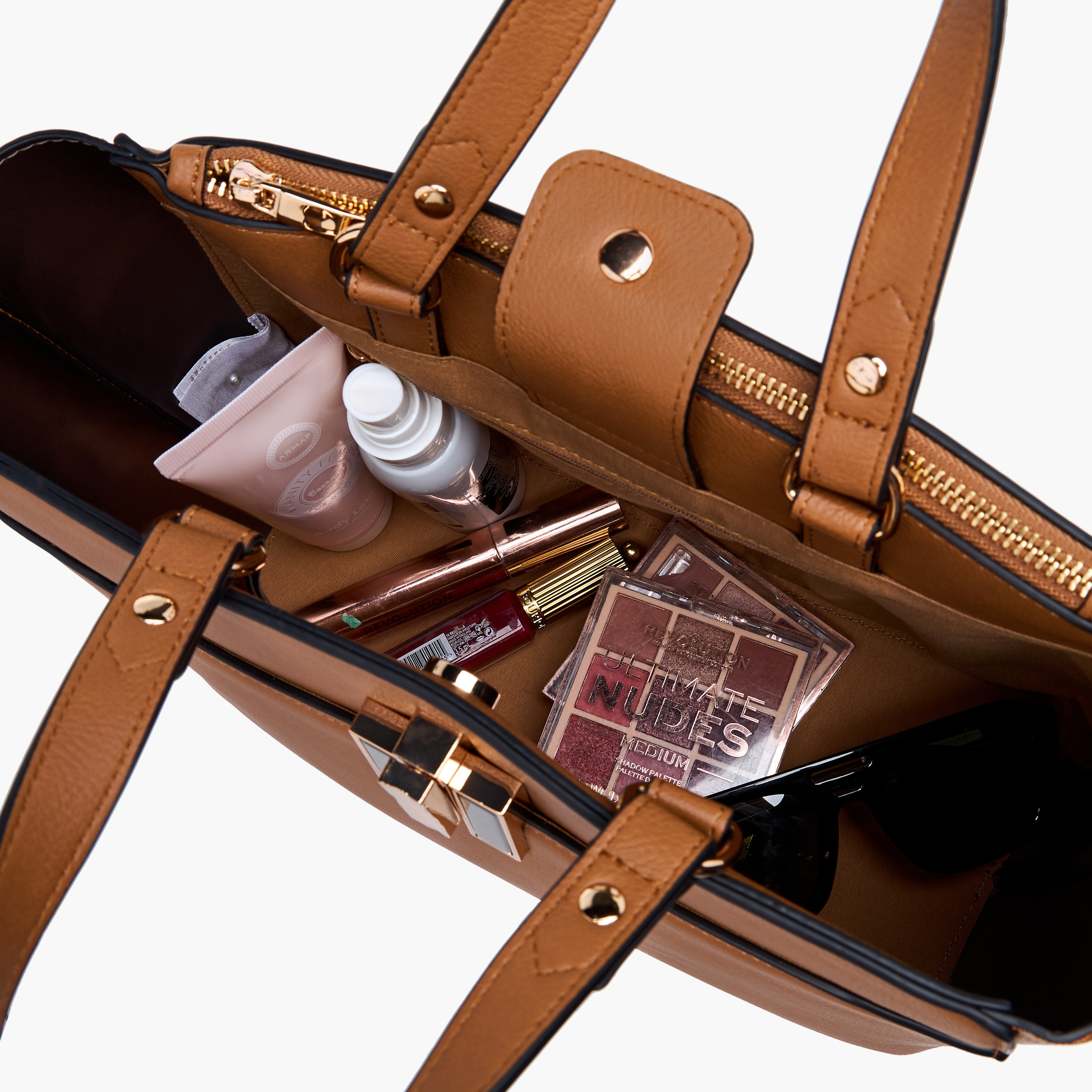 شنطة توت بارزة الملمس بزر إغلاق وحزام قابل للفصل من لويلا جراي-women-bagsandwallets-handbags-image-9