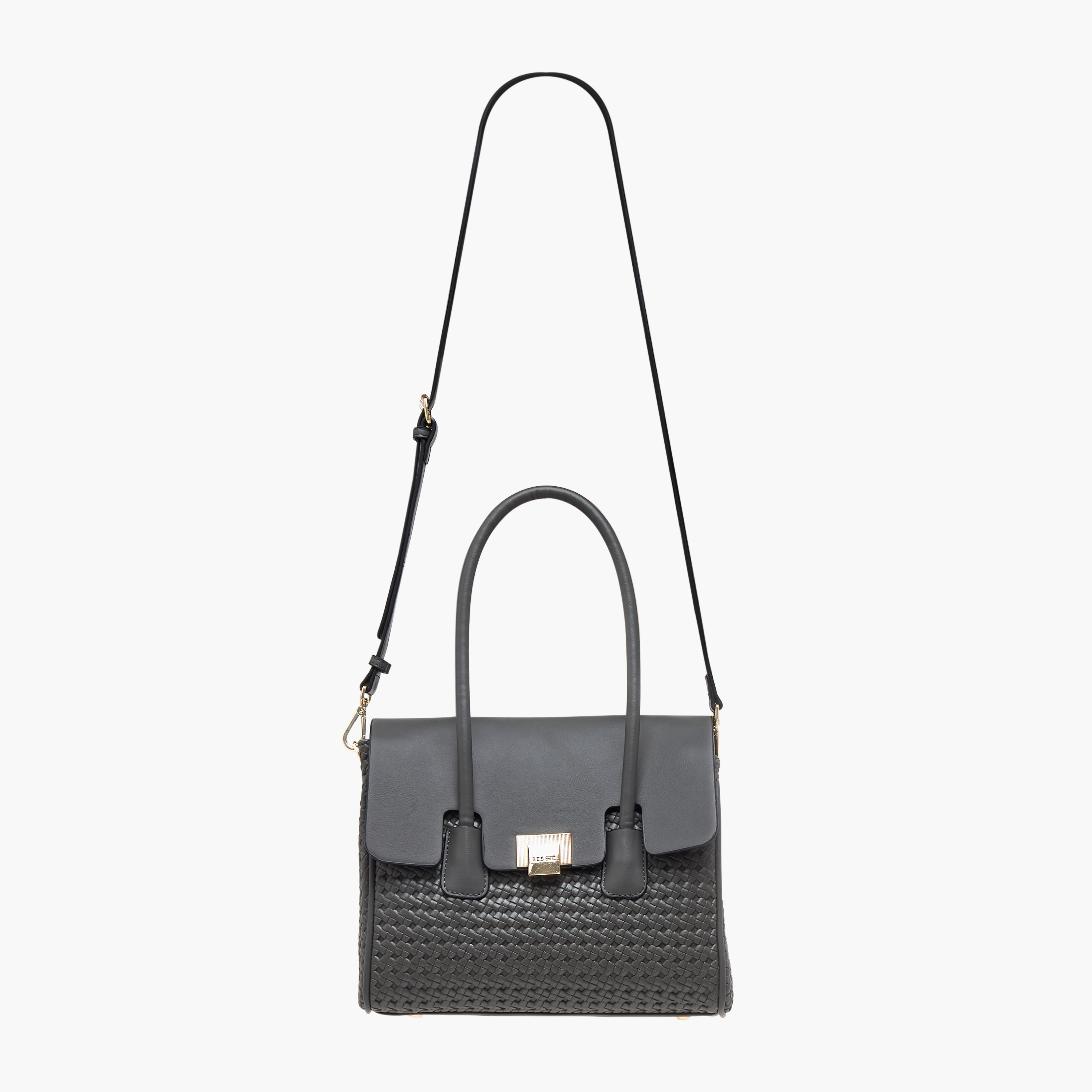 شنطة توتي بارزة الملمس بحزام قابل للفصل وسحاب إغلاق من بيسي لندن-women-bagsandwallets-handbags-image-3