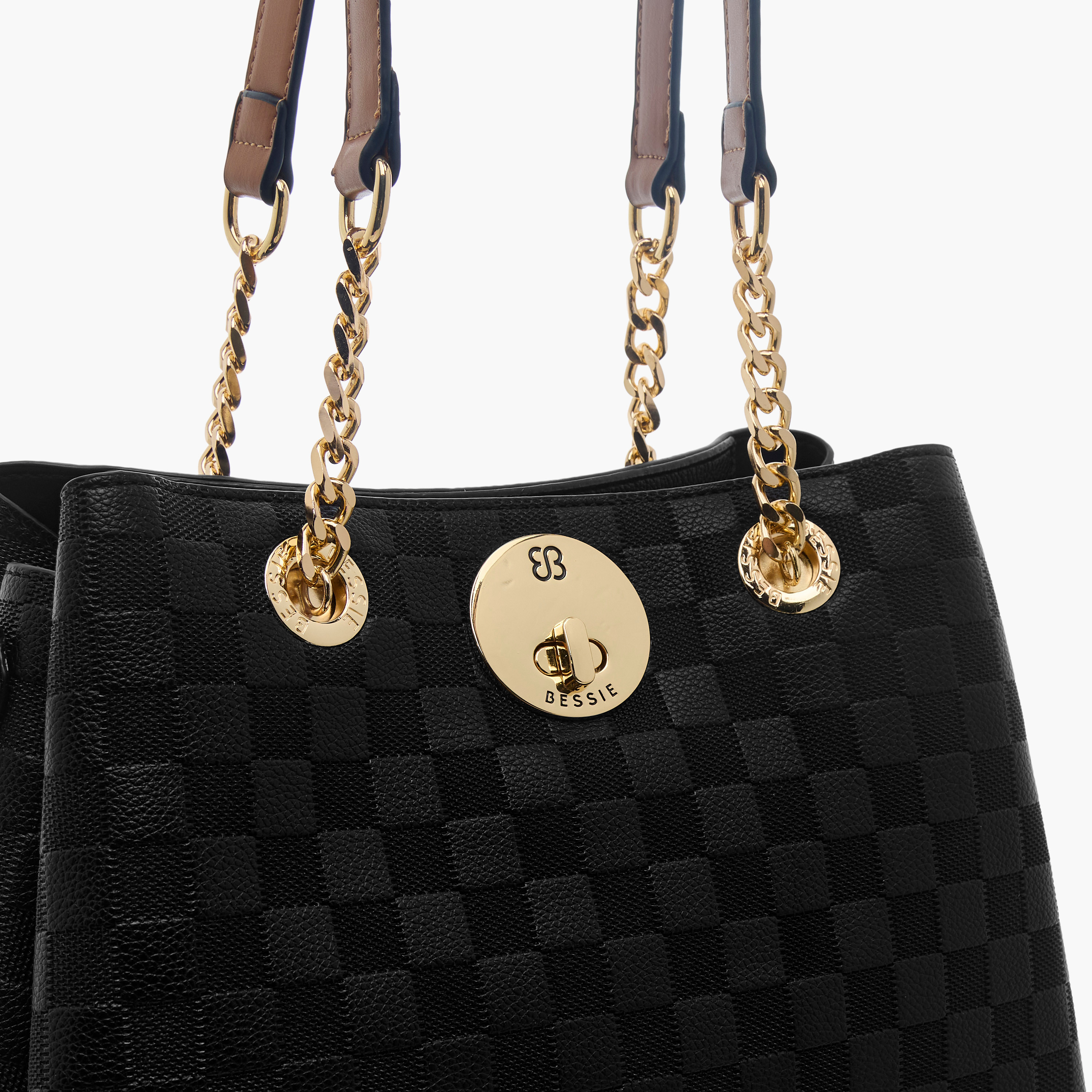 شنطة توتي بارزة الملمس بسحاب إغلاق ومقبض قابل للفصل من بيسي لندن-women-bagsandwallets-handbags-image-5