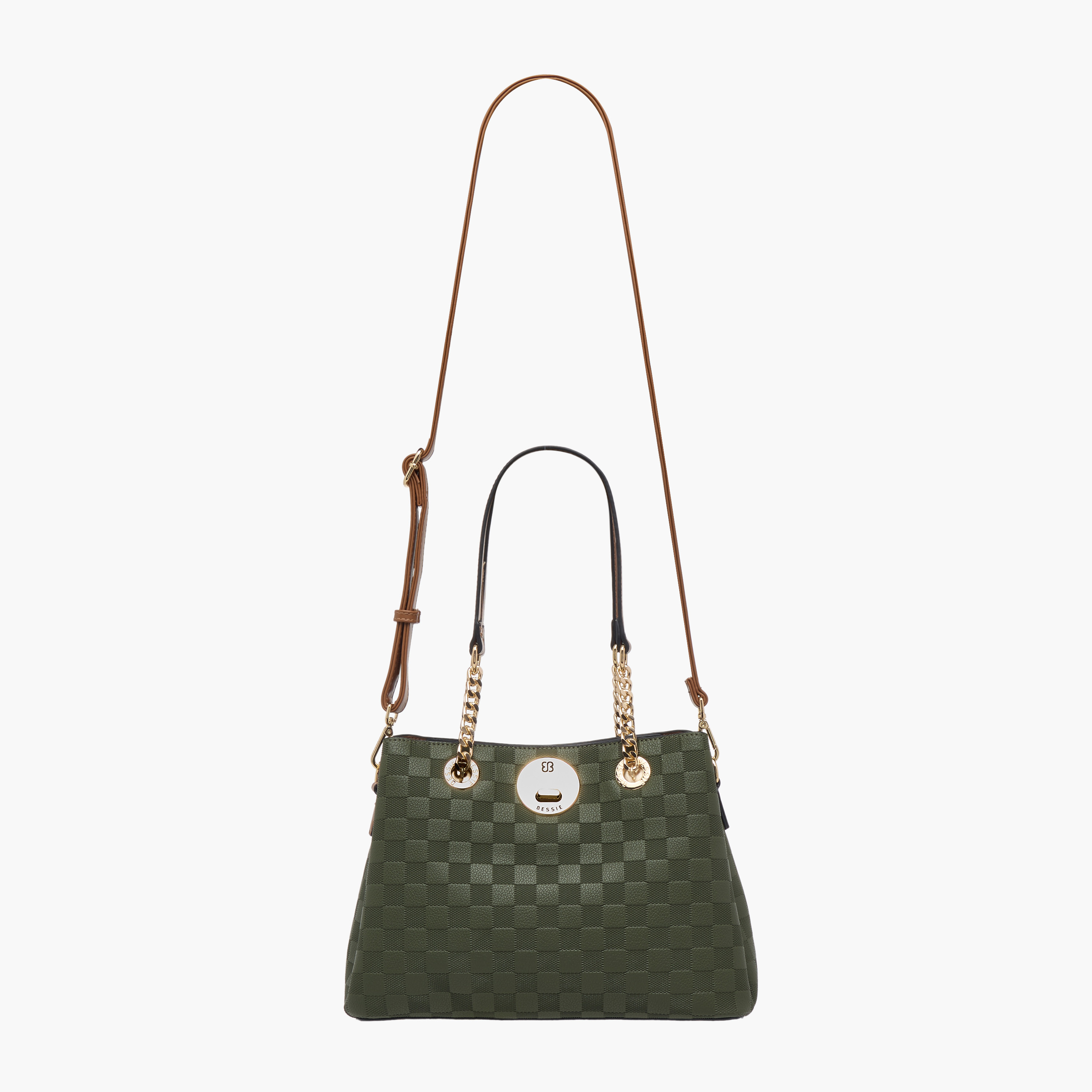 Bessie London Textured Tote Bag with Zip Closure and Detachable Strap-women-bagsandwallets-handbags-image-3