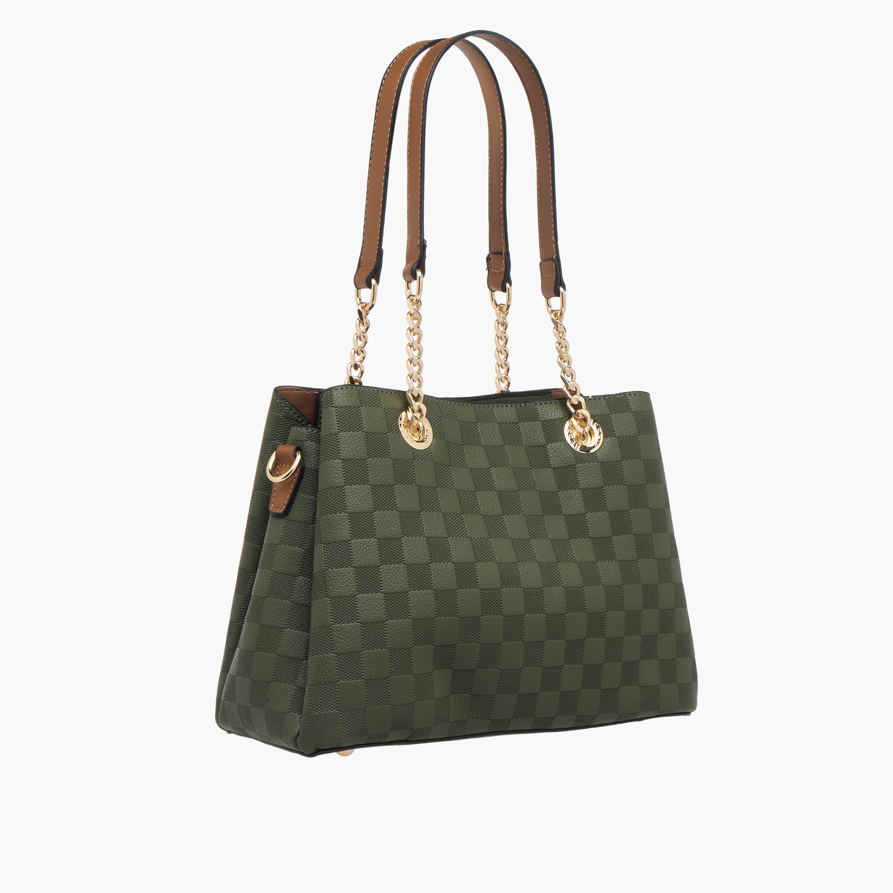 Bessie London Textured Tote Bag with Zip Closure and Detachable Strap-women-bagsandwallets-handbags-image-4