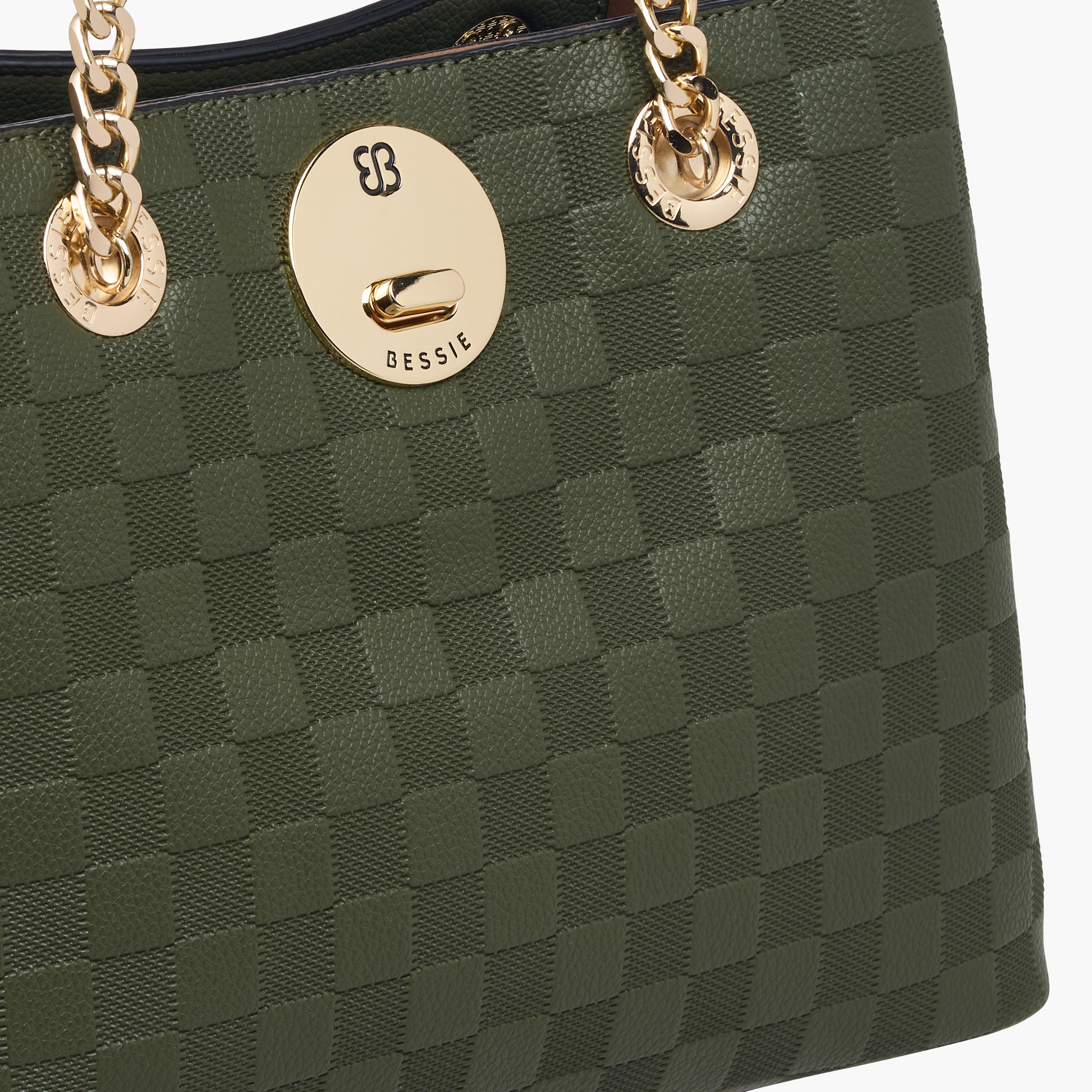 Bessie London Textured Tote Bag with Zip Closure and Detachable Strap-women-bagsandwallets-handbags-image-5
