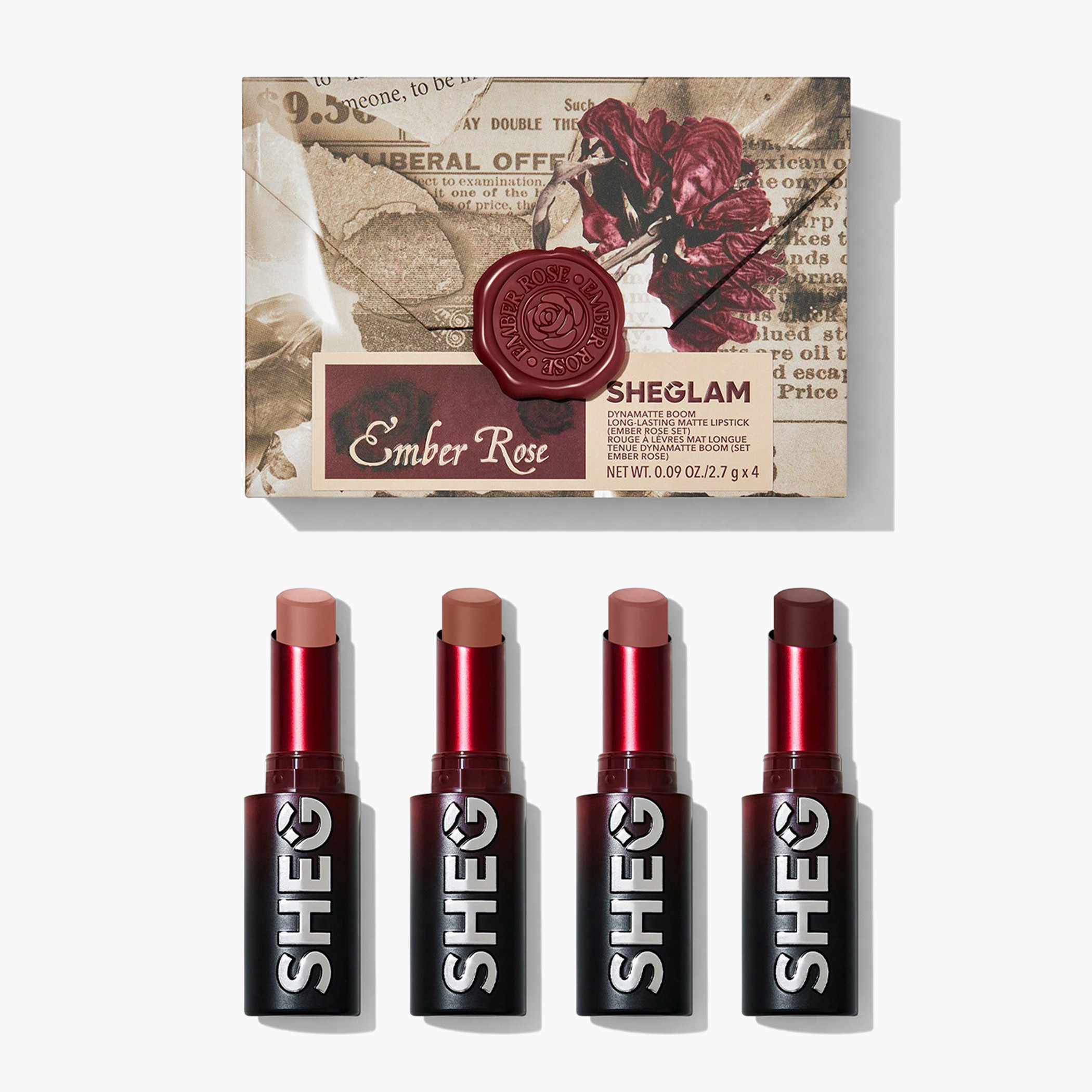 SHEGLAM 4-Piece Ember Rose Dynamatte Boom Matte Lipstick Set - 2.7 gm-beautyandpersonalcare-giftsets-image-1