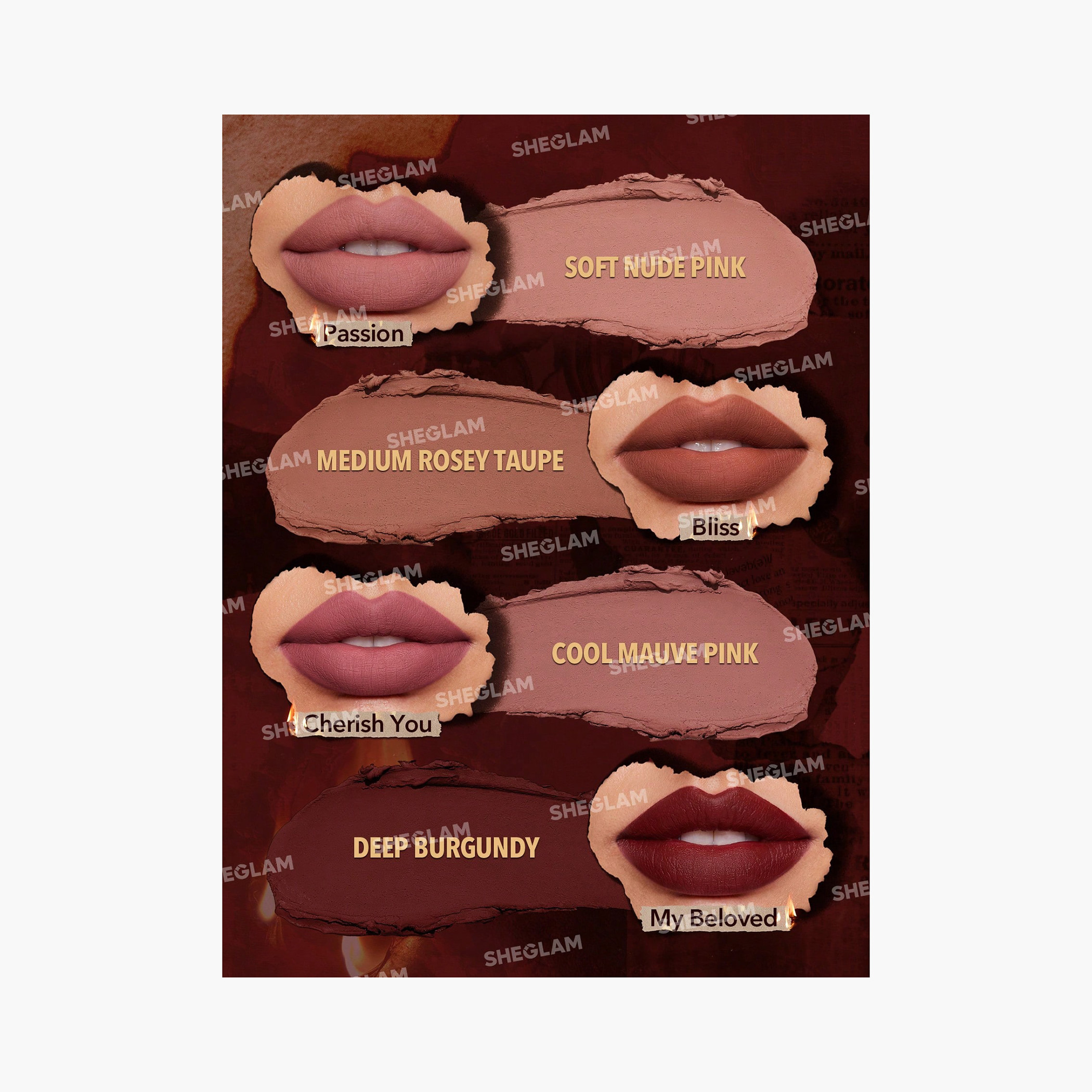 SHEGLAM 4-Piece Ember Rose Dynamatte Boom Matte Lipstick Set - 2.7 gm-beautyandpersonalcare-giftsets-image-3