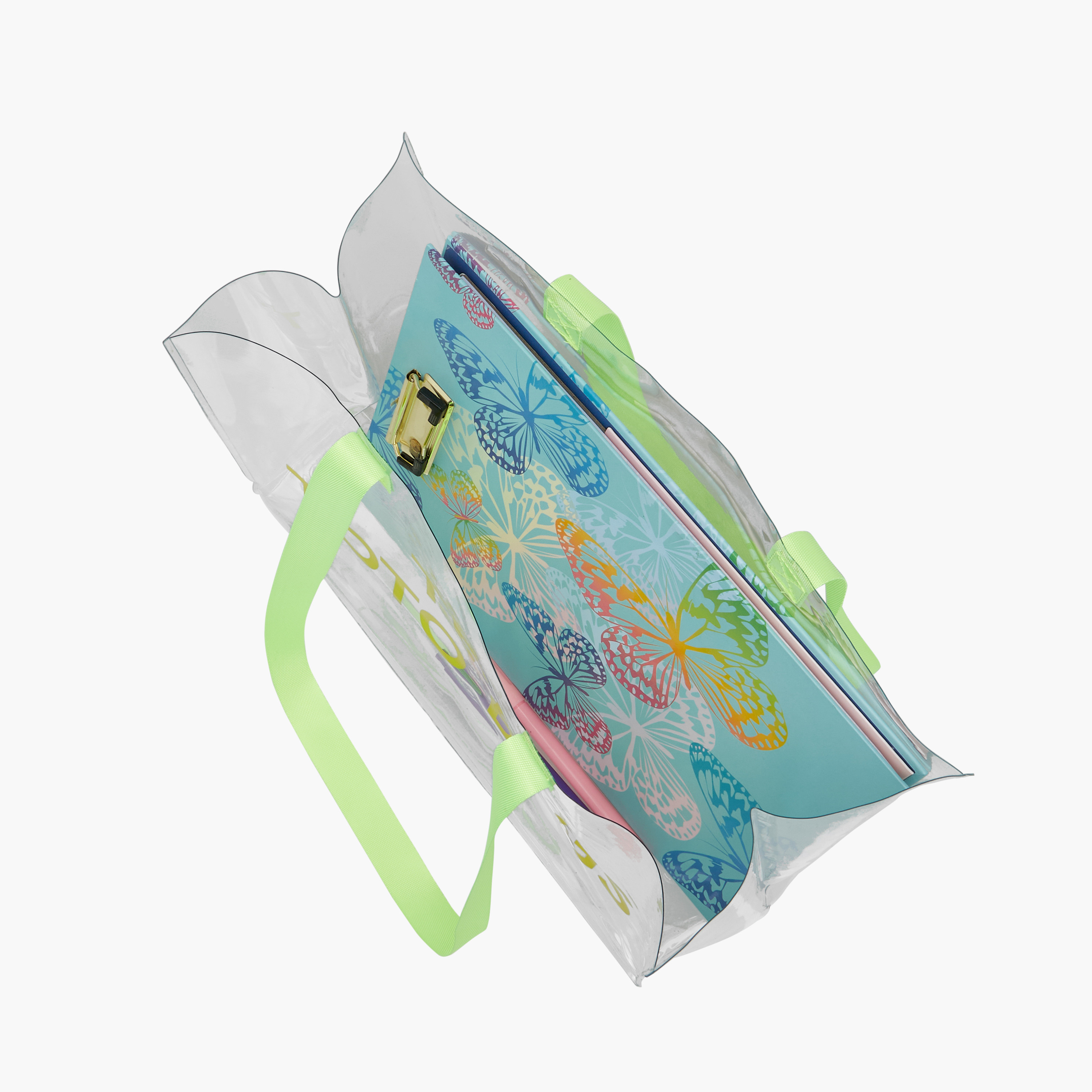 Syloon Printed Transparent Shopper Bag with Double Handles - 36x16x27 cms-women-bagsandwallets-handbags-image-5