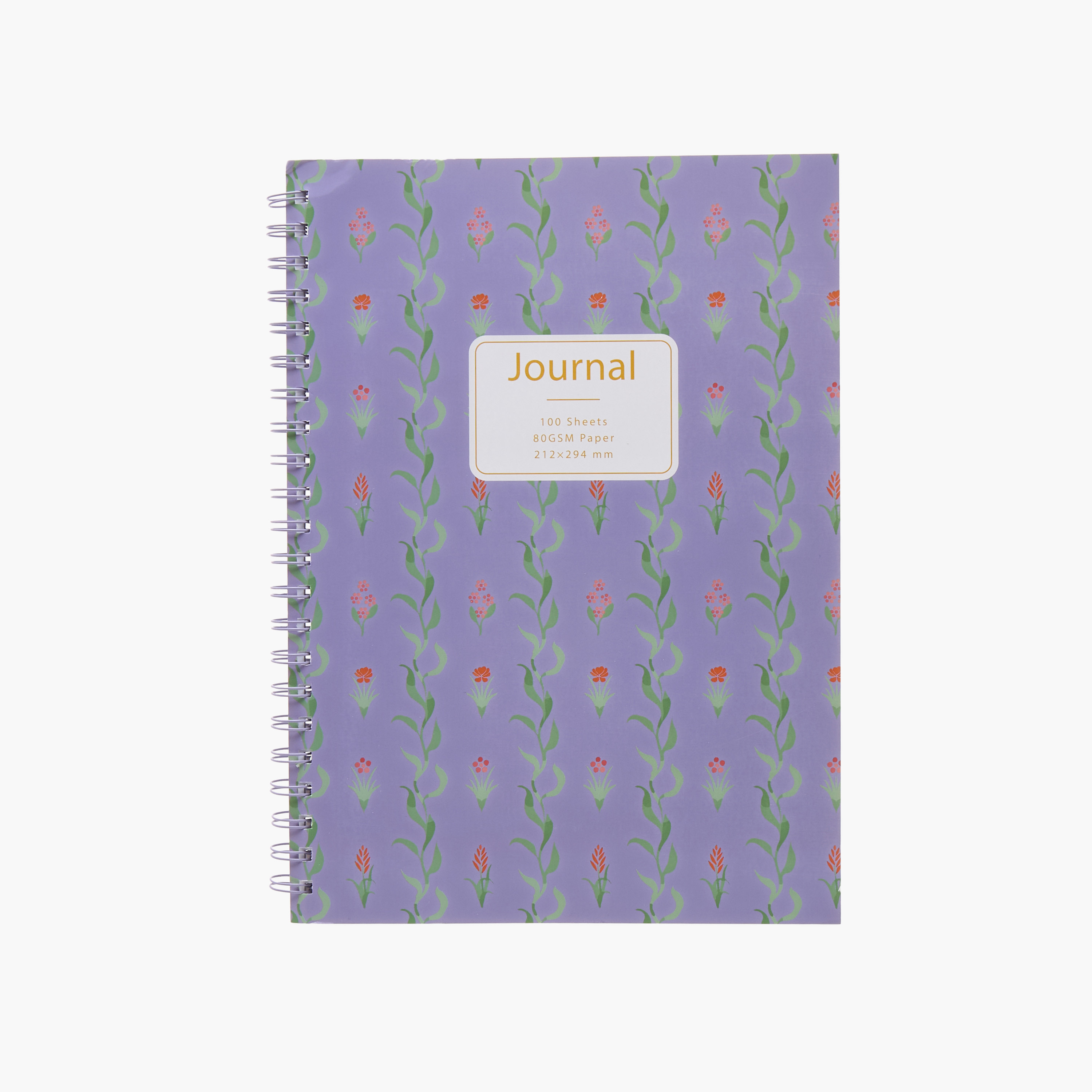 Syloon Floral Print 80-Sheet Ruled Spiral A4 Notebook-school-stationery-notebooks-image-1