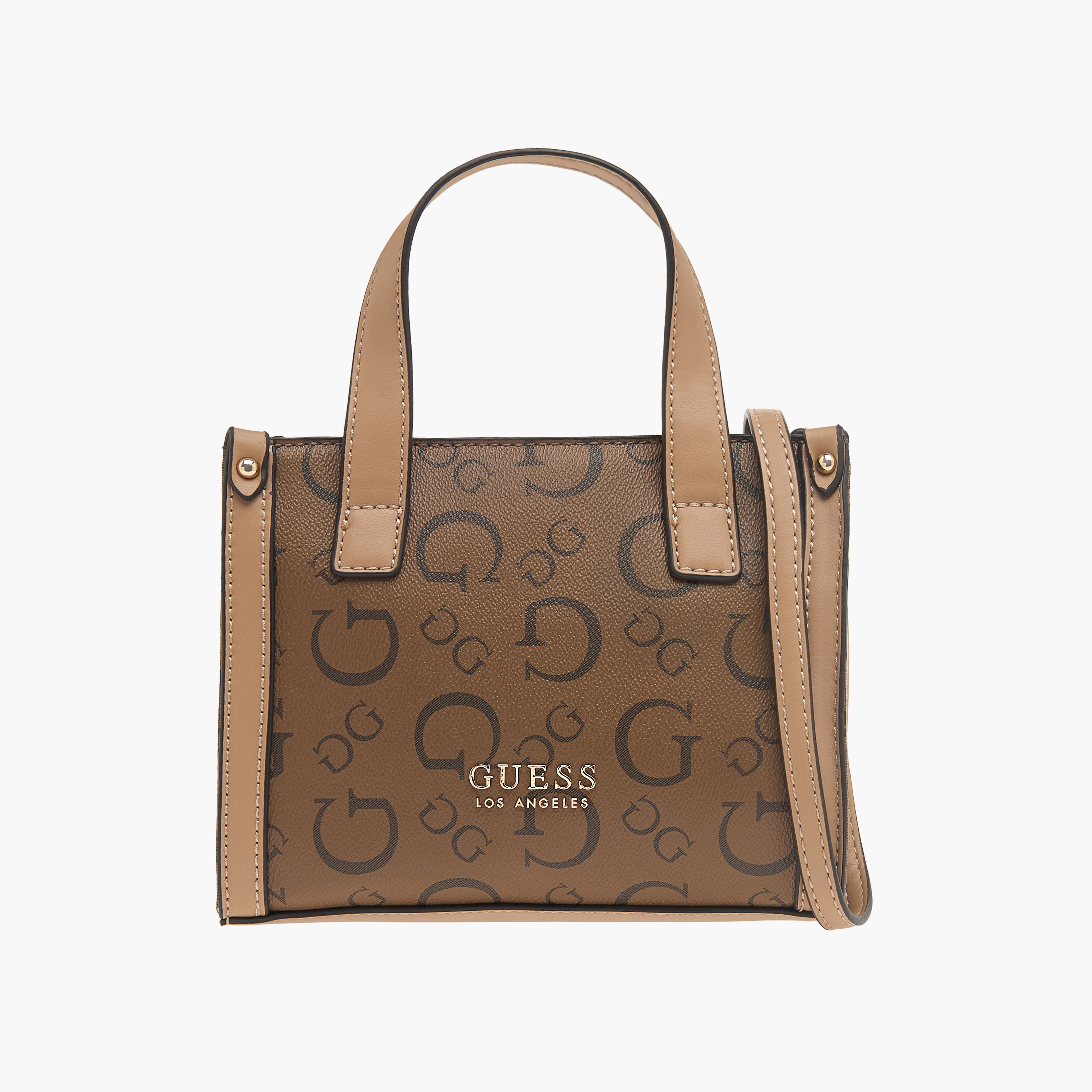 Shop Guess Oak Park Printed Mini Crossbody Bag with Flap Closure