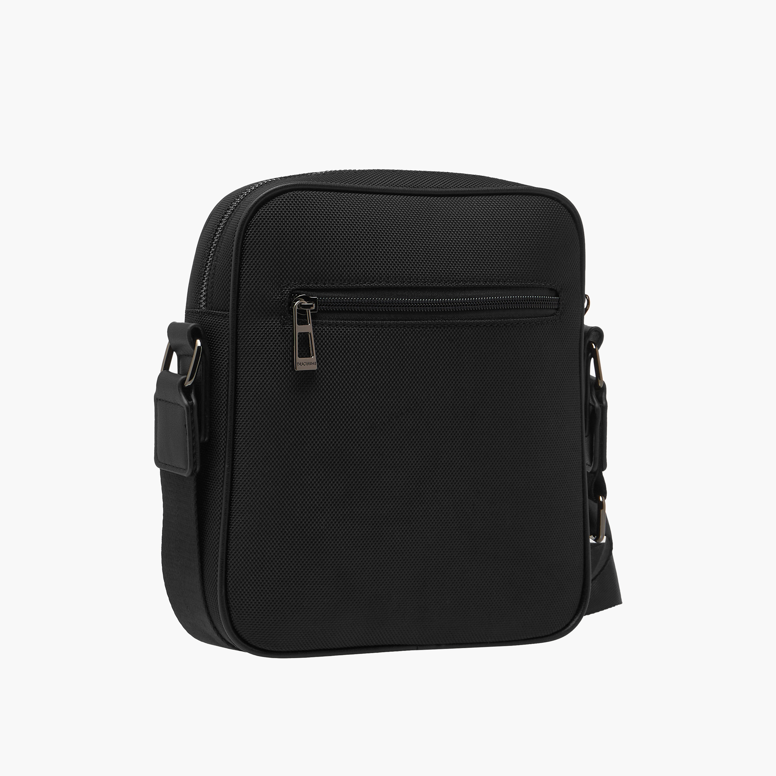 Duchini Solid Crossbody Bag with Adjustable Strap and Zip Closure-men-bags-image-4