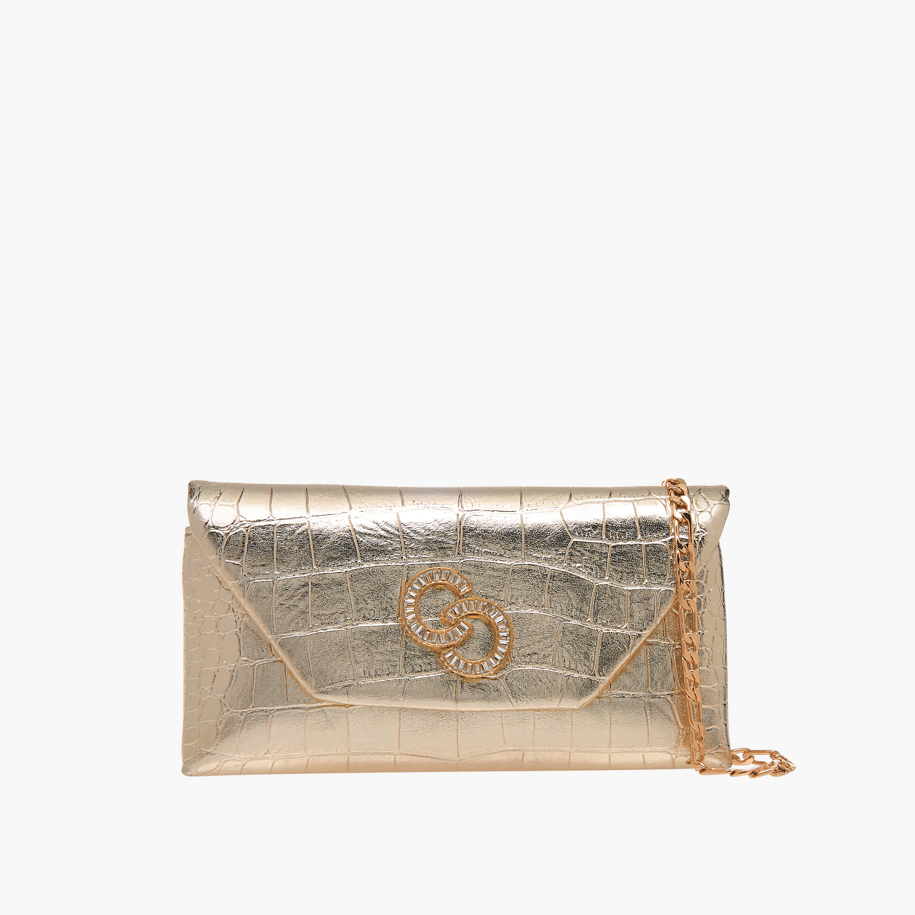 Celeste Embellshed Crossbody Bag with Chain Strap and Flap Closure-women-bagsandwallets-handbags-image-1