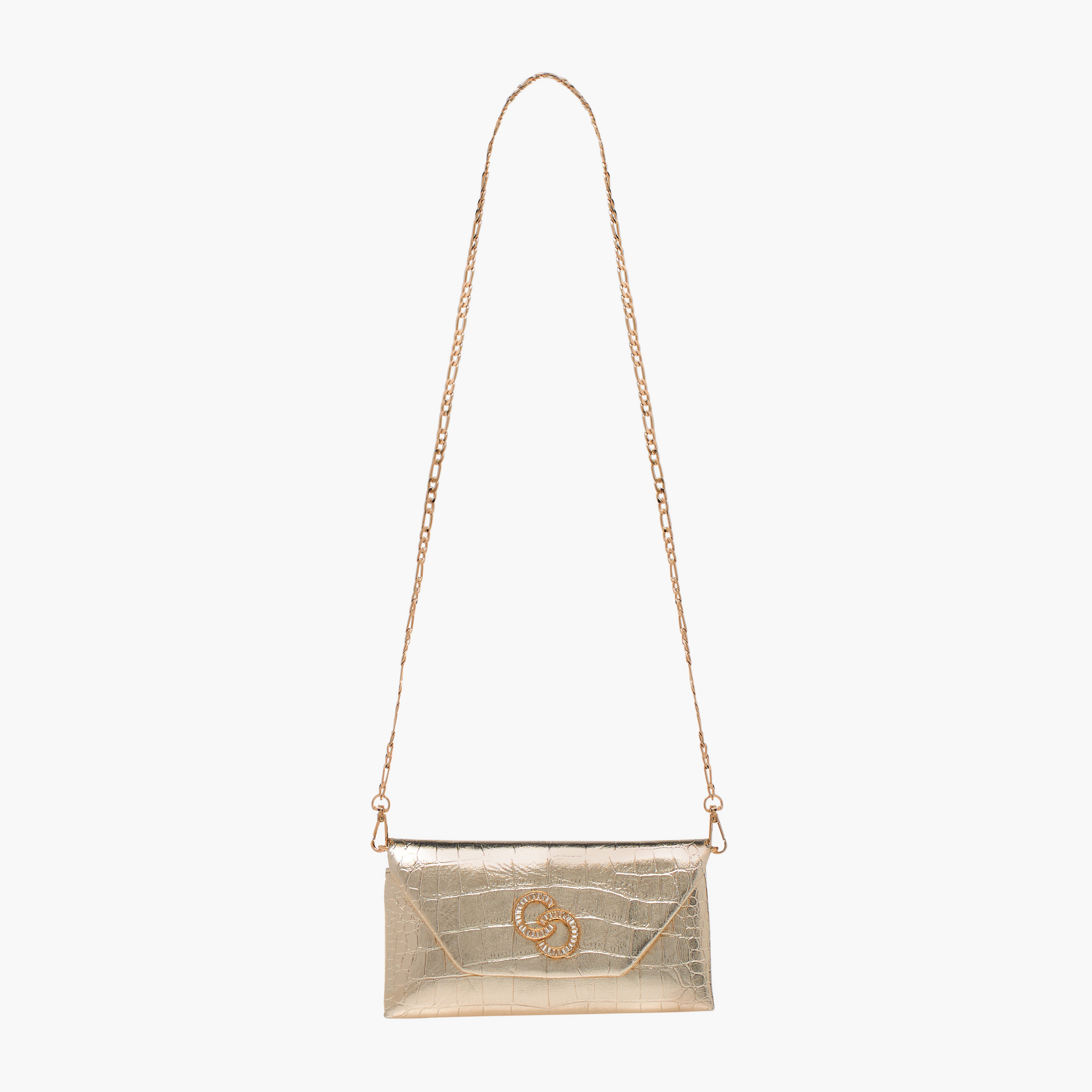 Celeste Embellshed Crossbody Bag with Chain Strap and Flap Closure-women-bagsandwallets-handbags-image-2