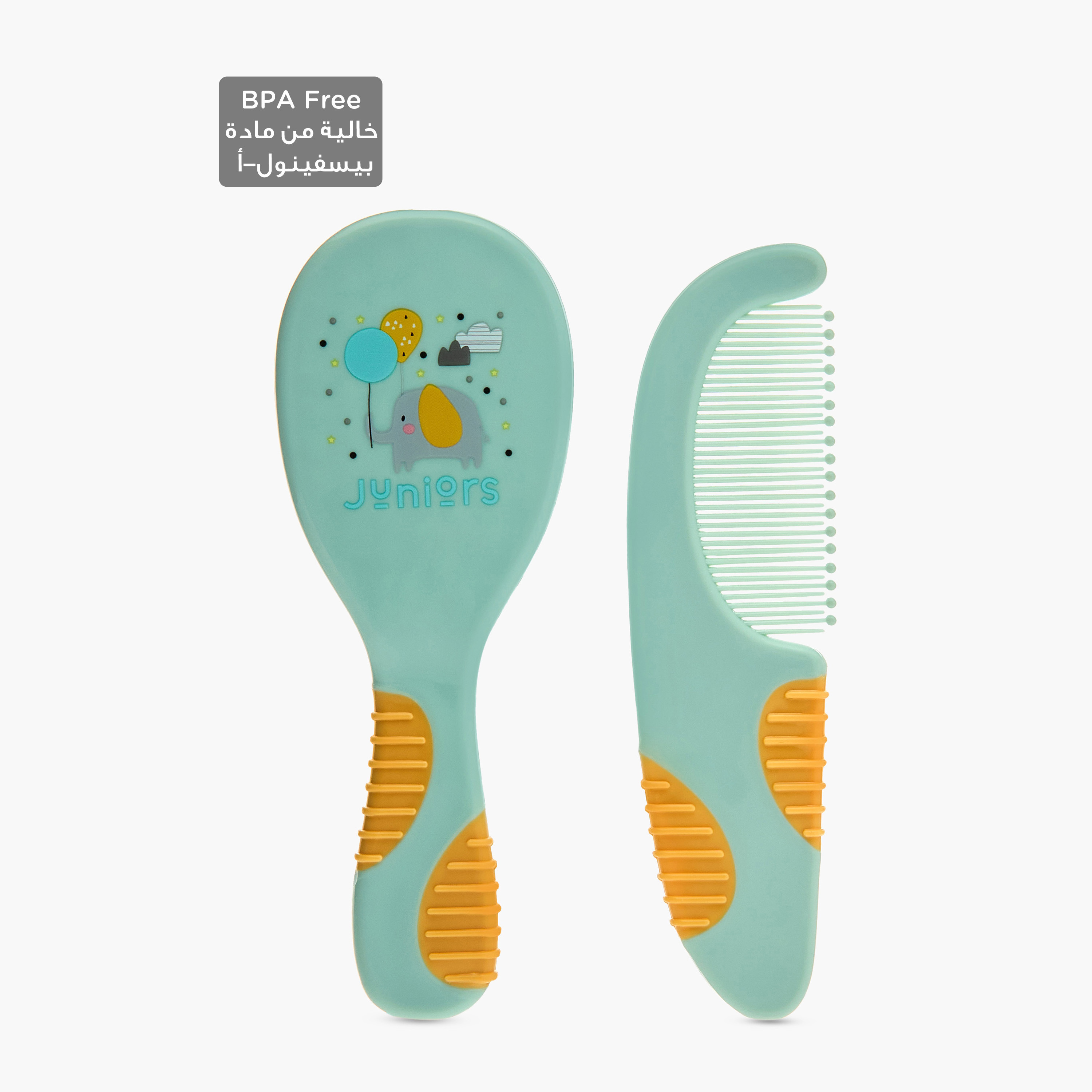 طقم مشط وفرشاة بمقبض ناعم من جونيورز-baby-bathandcare-grooming-image-8
