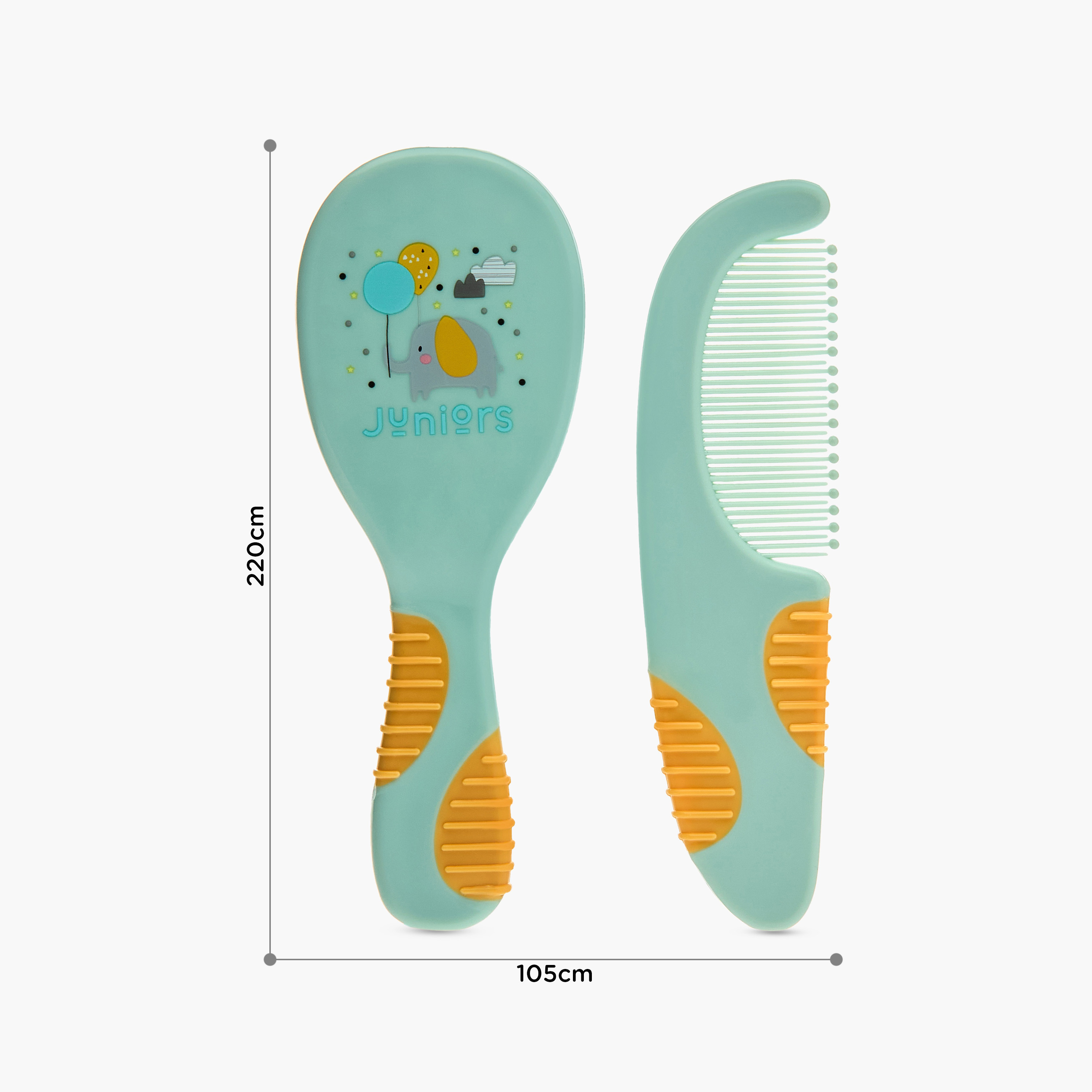 طقم مشط وفرشاة بمقبض ناعم من جونيورز-baby-bathandcare-grooming-image-1