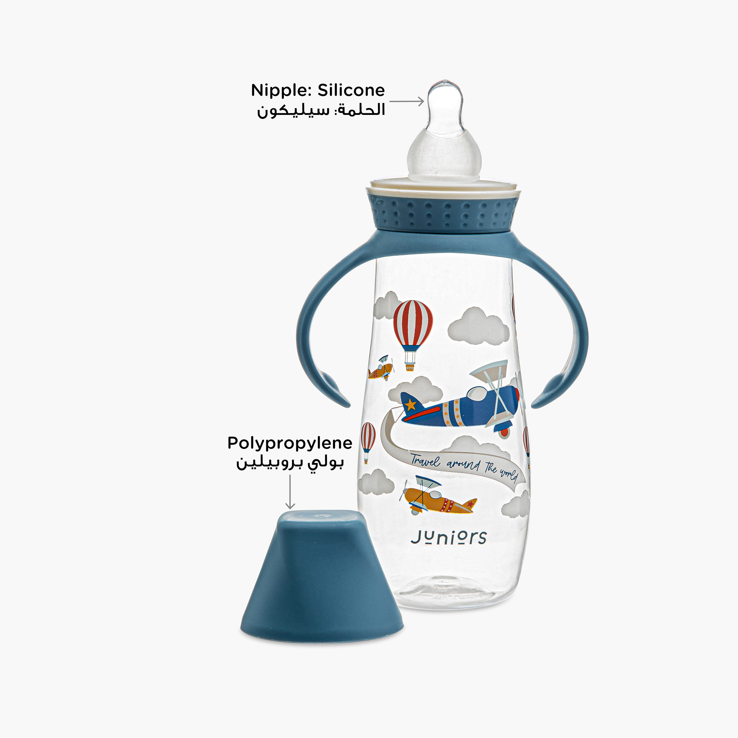 Juniors Printed Feeding Bottle with Handle - 250 ml-baby-feeding-feedingbottles-bottlesandteats-image-3