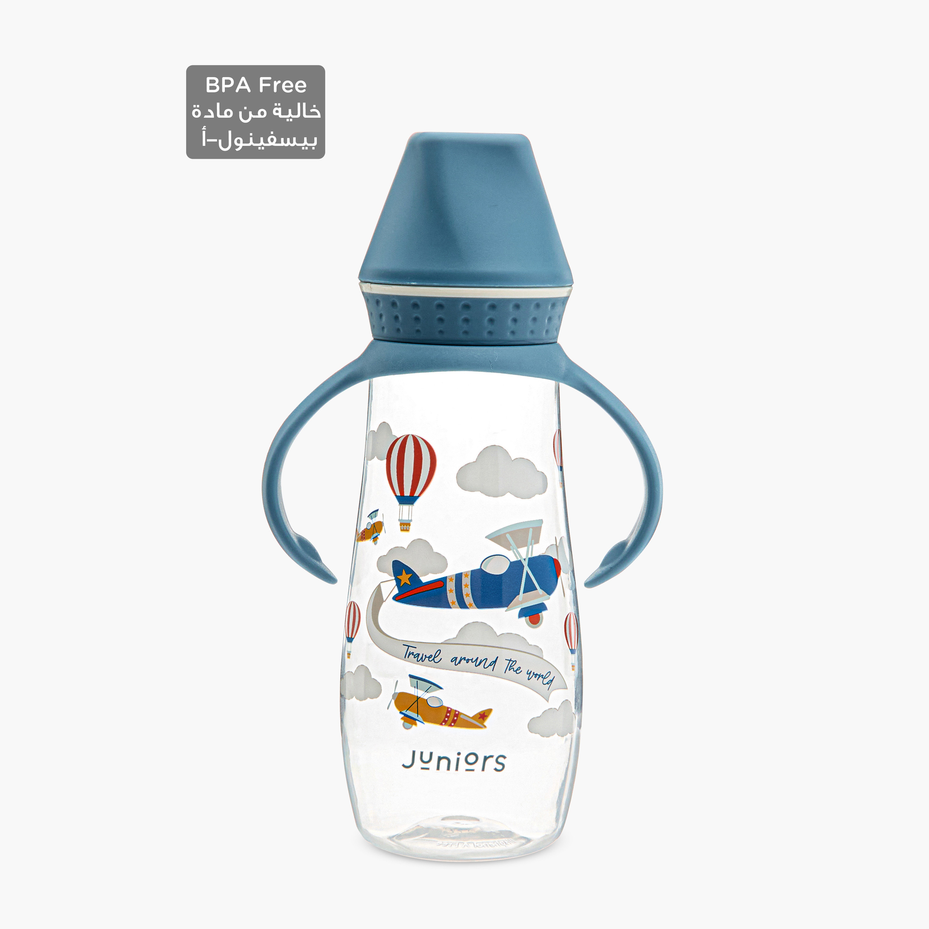 Juniors Printed Feeding Bottle with Handle - 300 ml-baby-feeding-feedingbottles-bottlesandteats-image-1