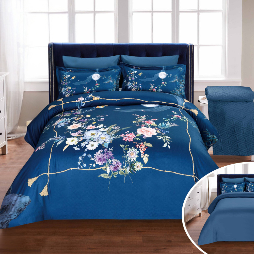 Unique Home All Season 4-Piece Floral Print Twin Comforter Set - 170x240 cms-household-bedding-comfortersandbedspreads-bedinabag-image-1