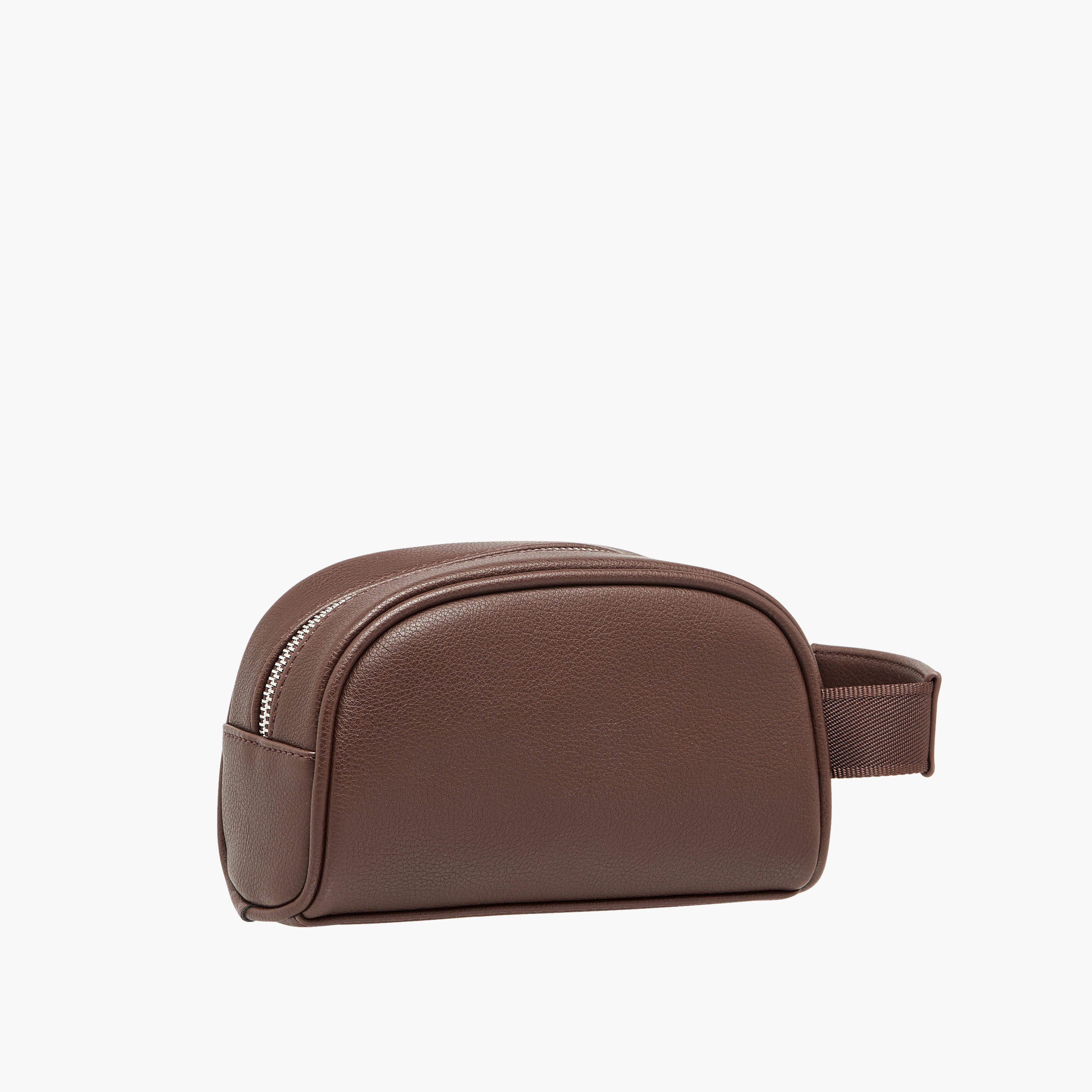 Duchini Textured Pouch with Zip Closure and Wristlet Strap-men-bags-image-3