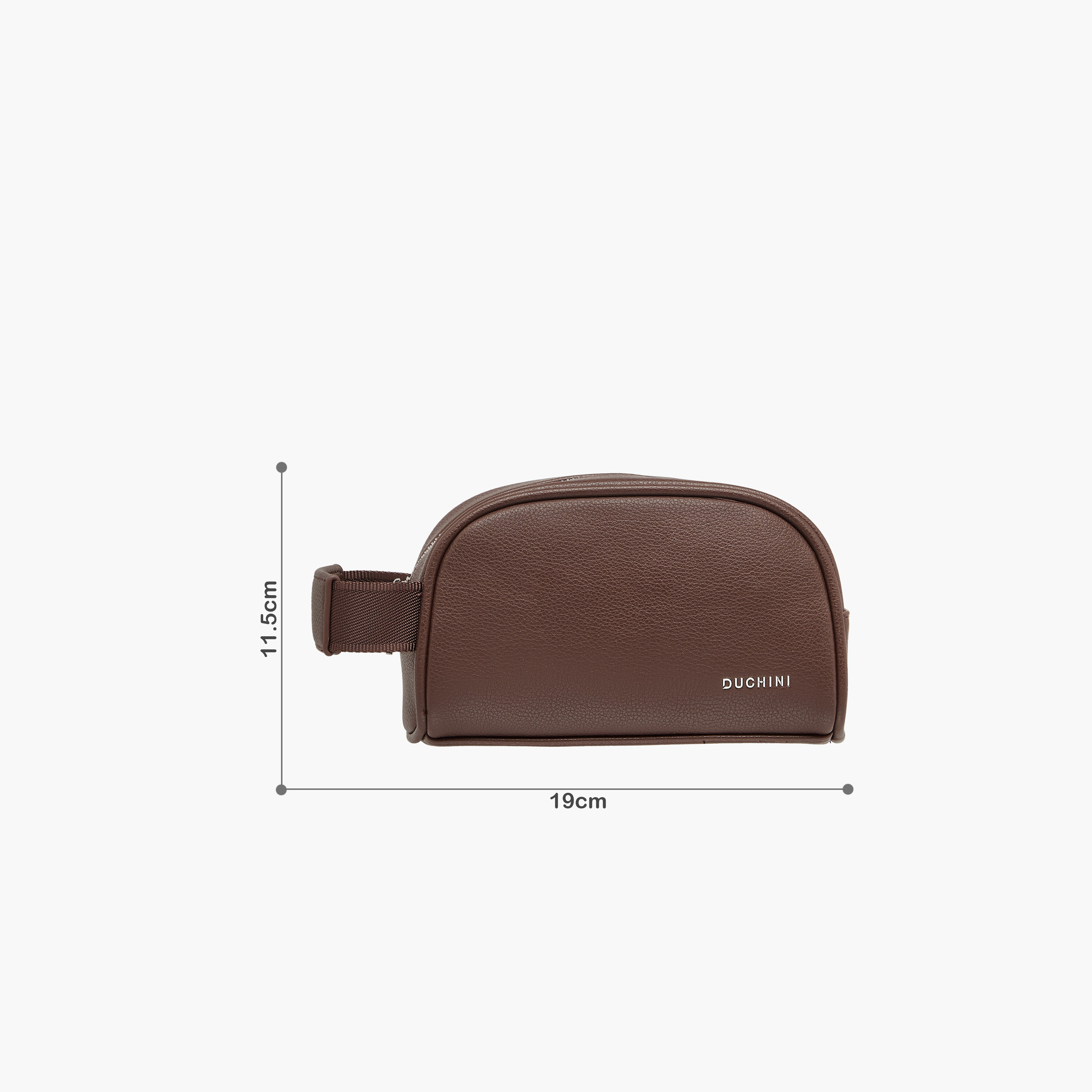 Duchini Textured Pouch with Zip Closure and Wristlet Strap-men-bags-image-2