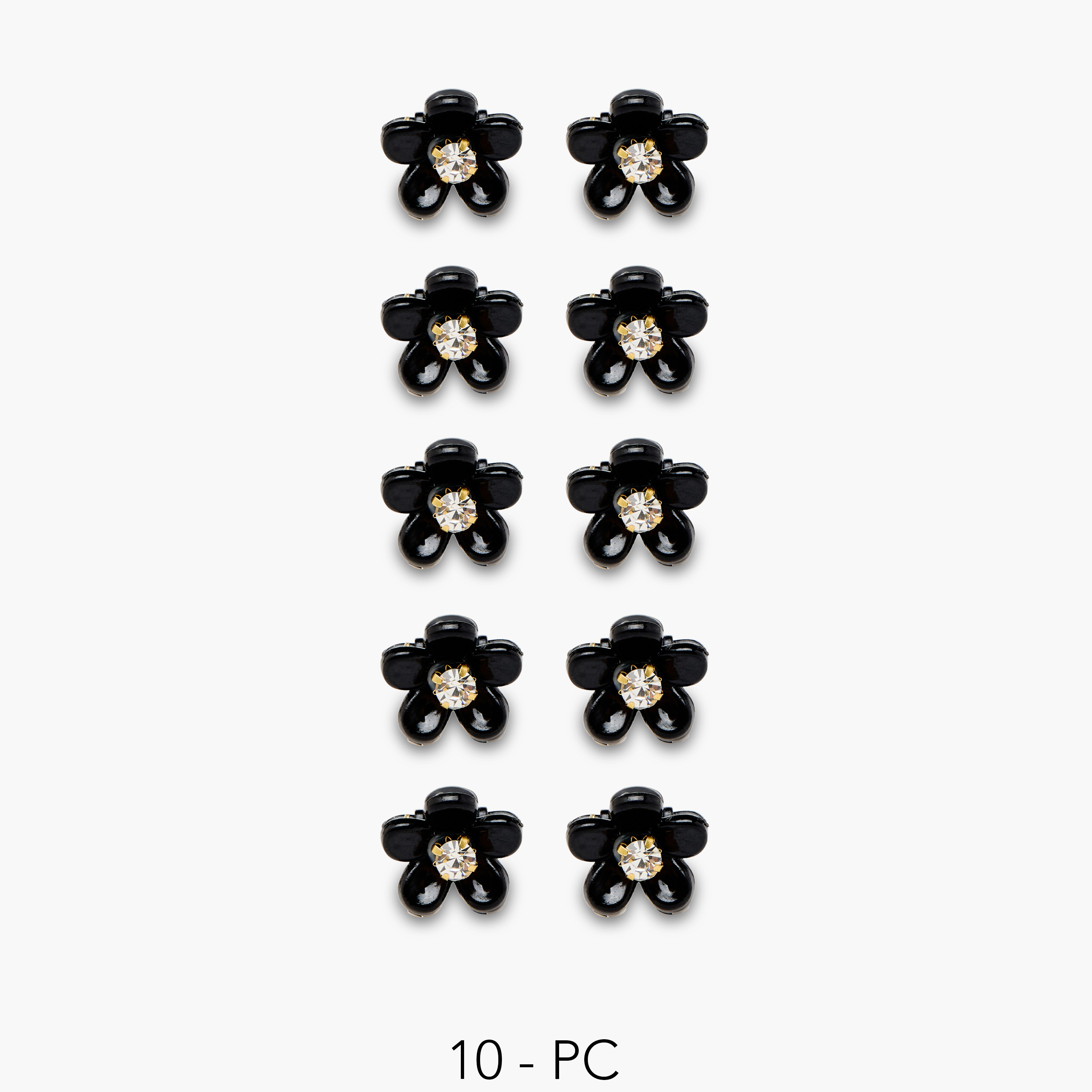مشبك شعر مزين بزهور - طقم من 10 قطع-women-hairaccessories-clamps-image-1