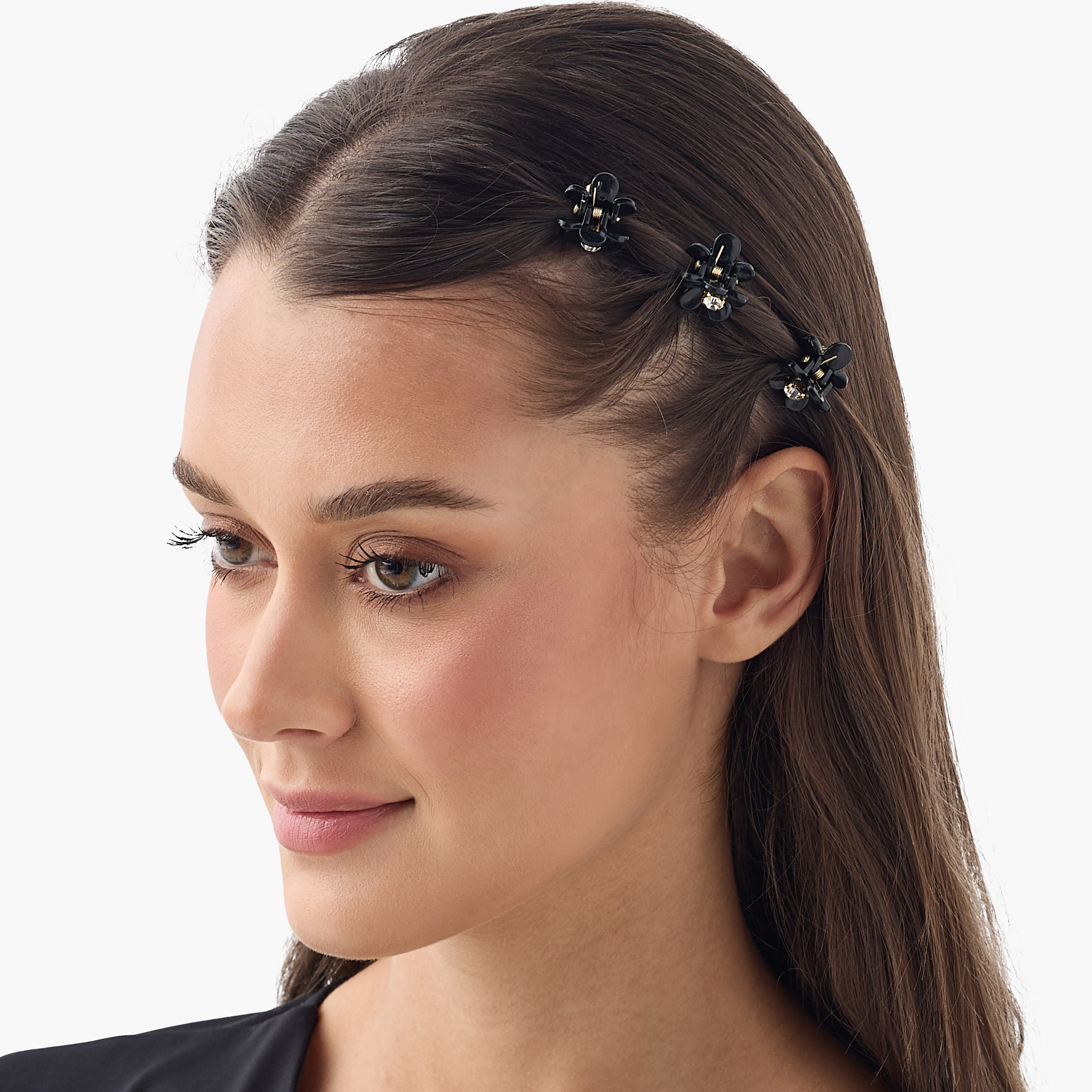 مشبك شعر مزين بزهور - طقم من 10 قطع-women-hairaccessories-clamps-image-2