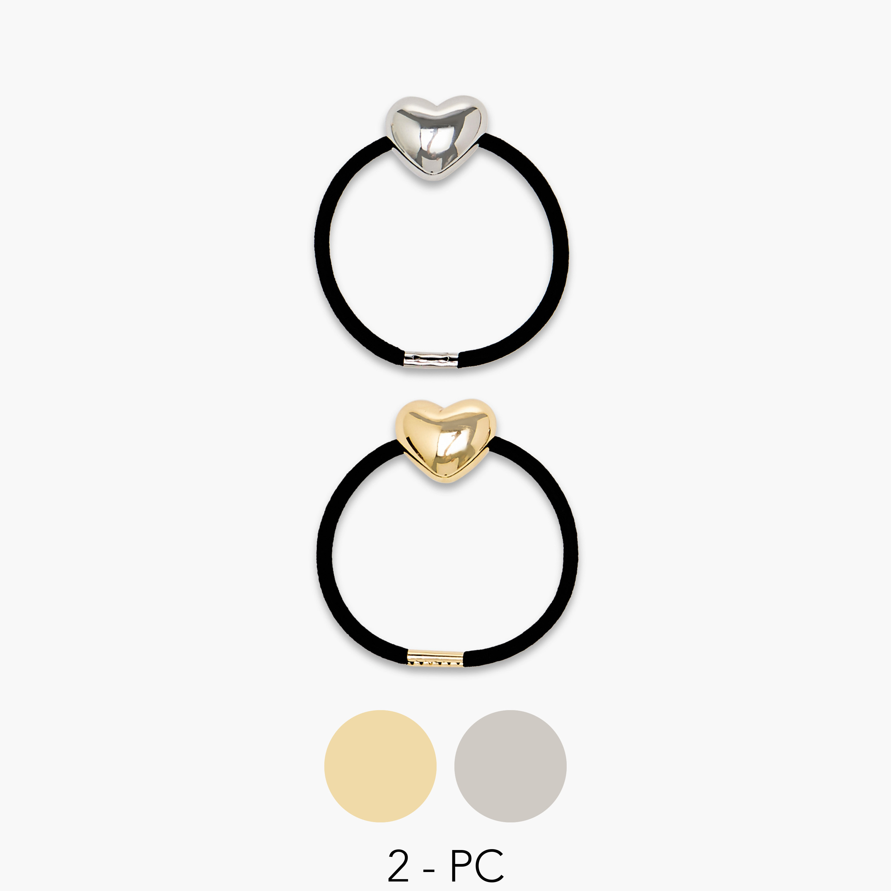 Heart Applique Hair Tie - Set of 2-women-hairaccessories-sets-image-1