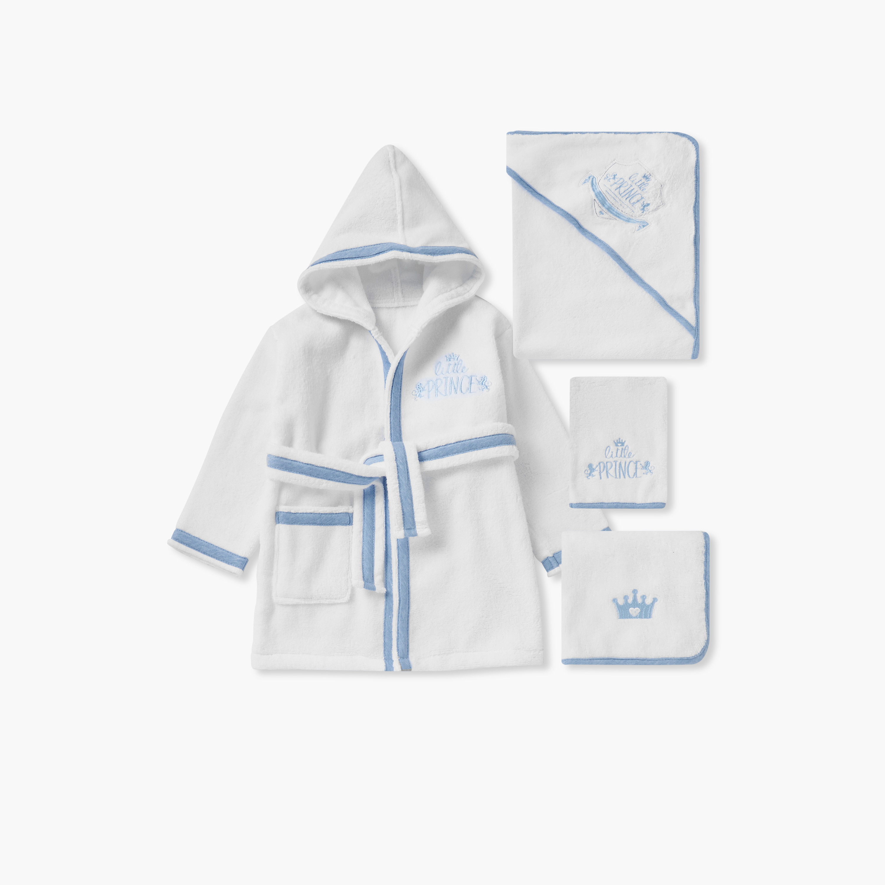 Giggles 4-Piece Hooded Bathrobe and Towel Set-baby-bathandcare-towels-image-1