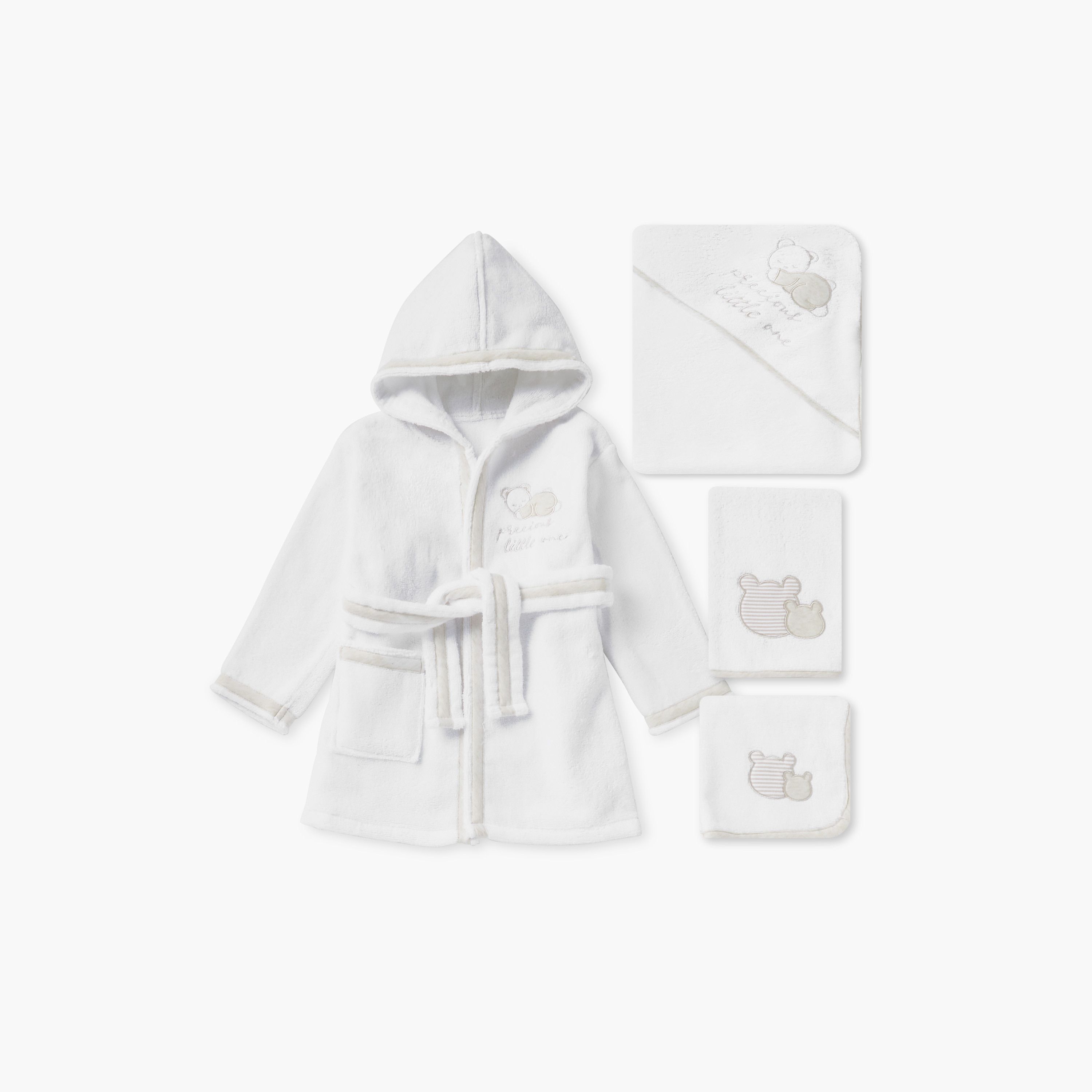 Giggles 4-Piece Hooded Bathrobe and Towel Set-baby-bathandcare-towels-image-1
