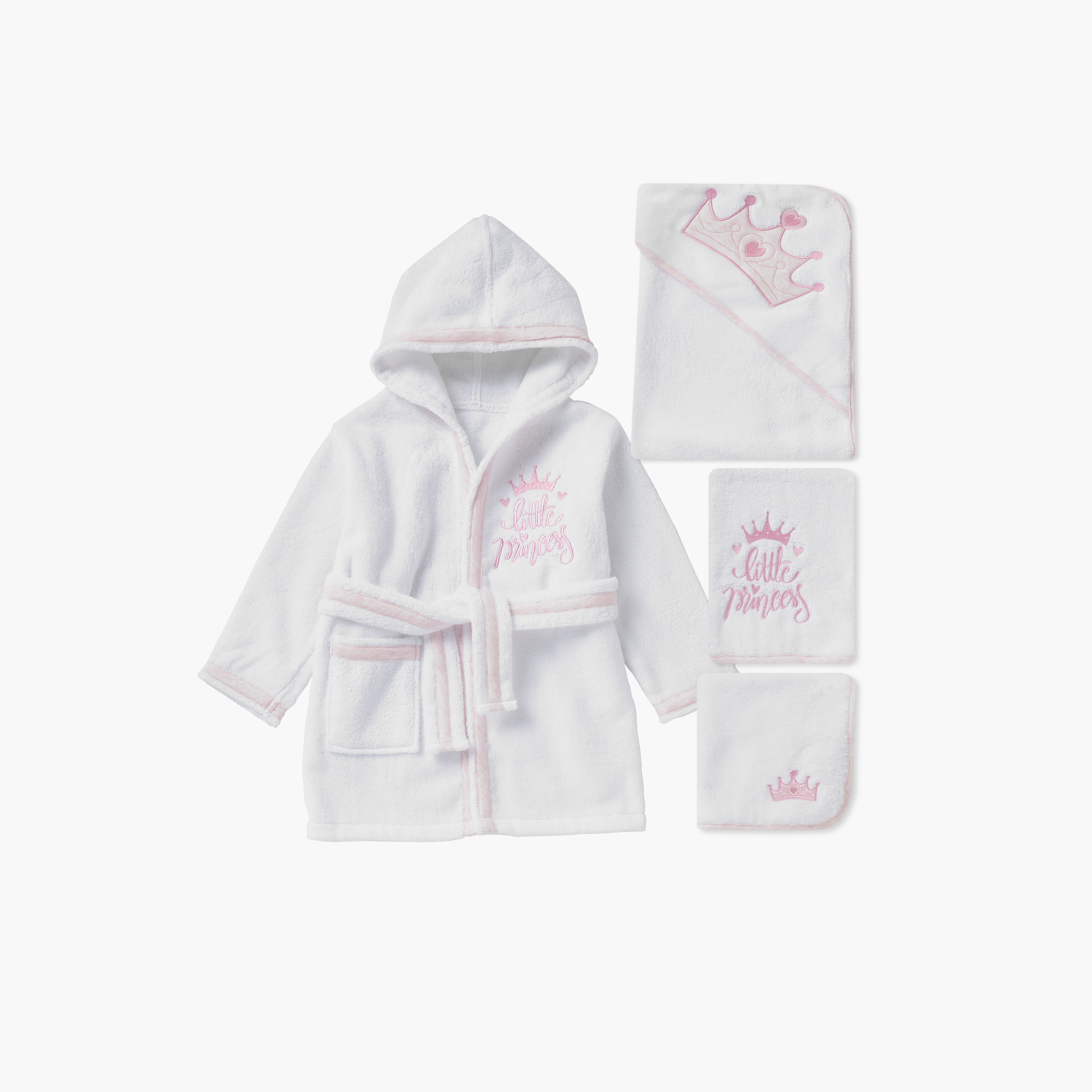 Giggles 4-Piece Hooded Bathrobe and Towel Set-baby-bathandcare-towels-image-1