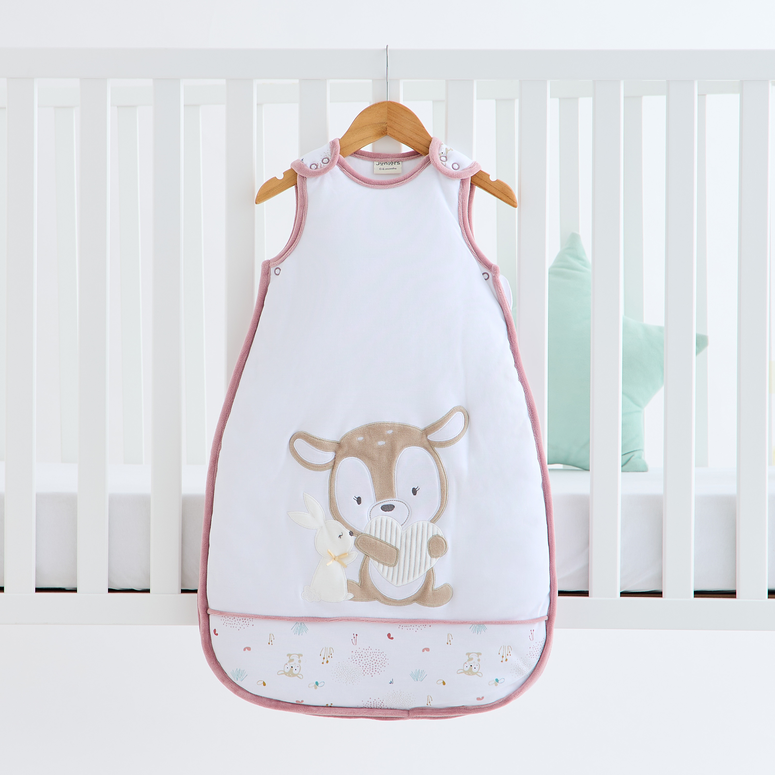 Juniors Embroidered Sleeping Bag - 0-6 months-baby-nursery-blanketsandswaddles-swaddlesandsleepingbags-image-2