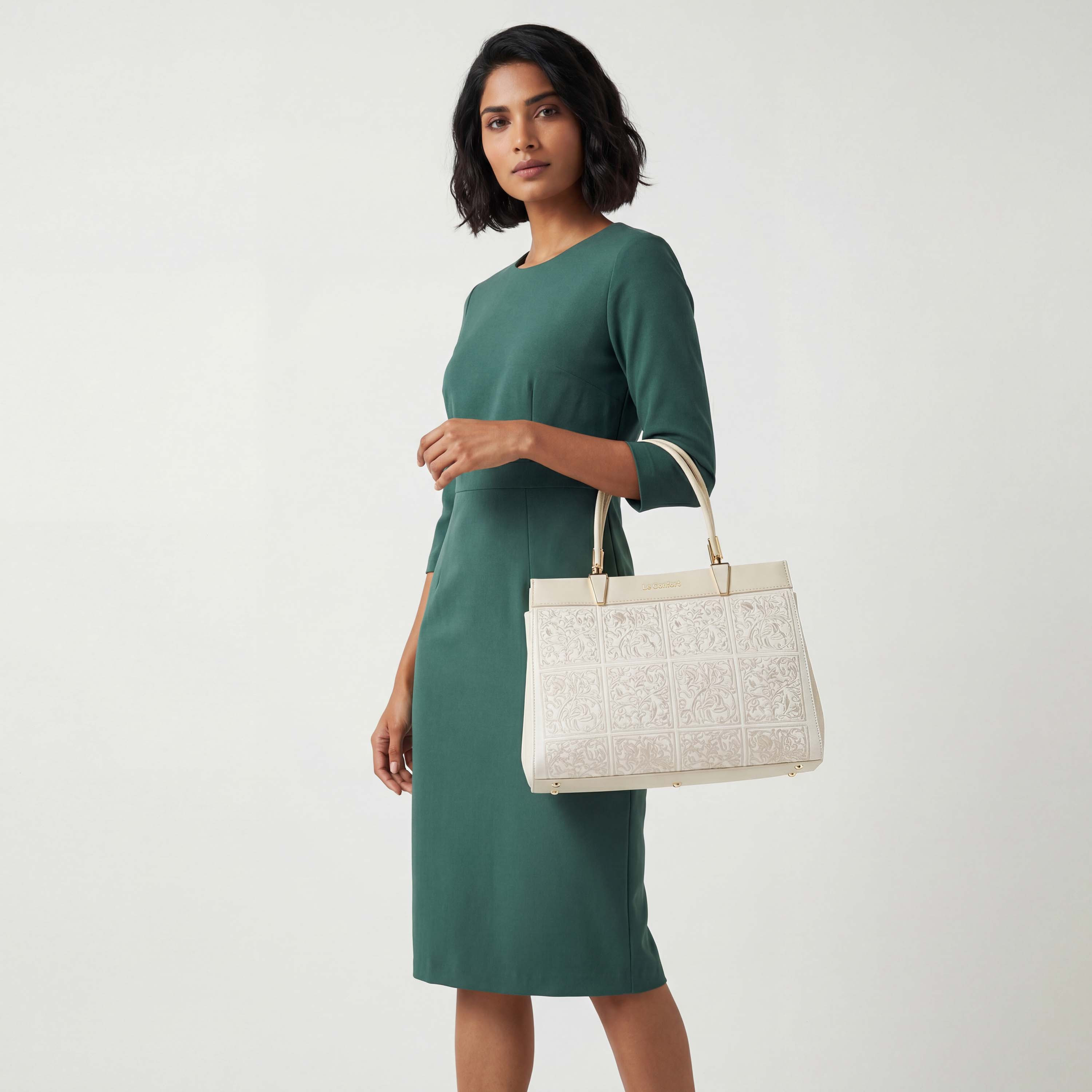 Le Confort Embroidered Tote Bag with Detachable Strap and Zip Closure-women-bagsandwallets-handbags-image-2